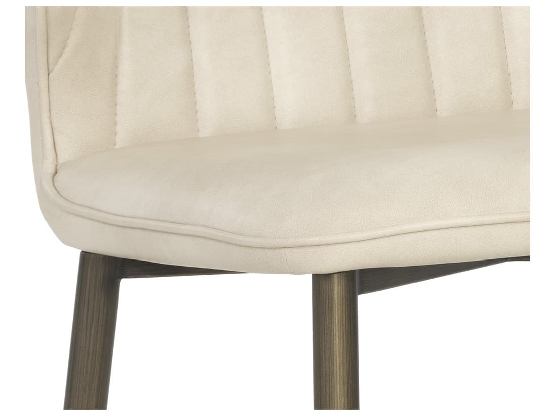 Sunpan Ikon White Faux Leather Side Dining Chair