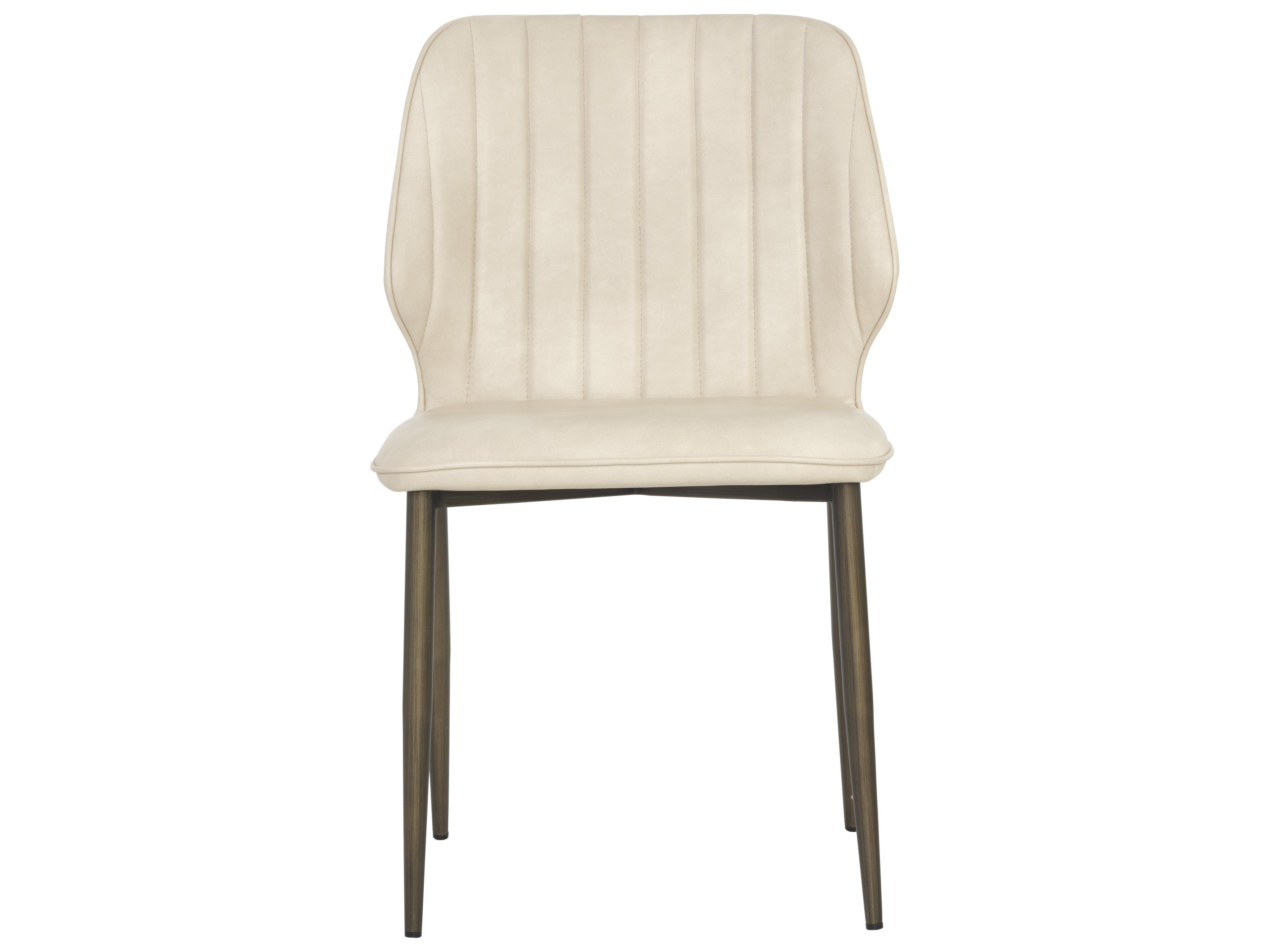 Sunpan Ikon White Faux Leather Side Dining Chair