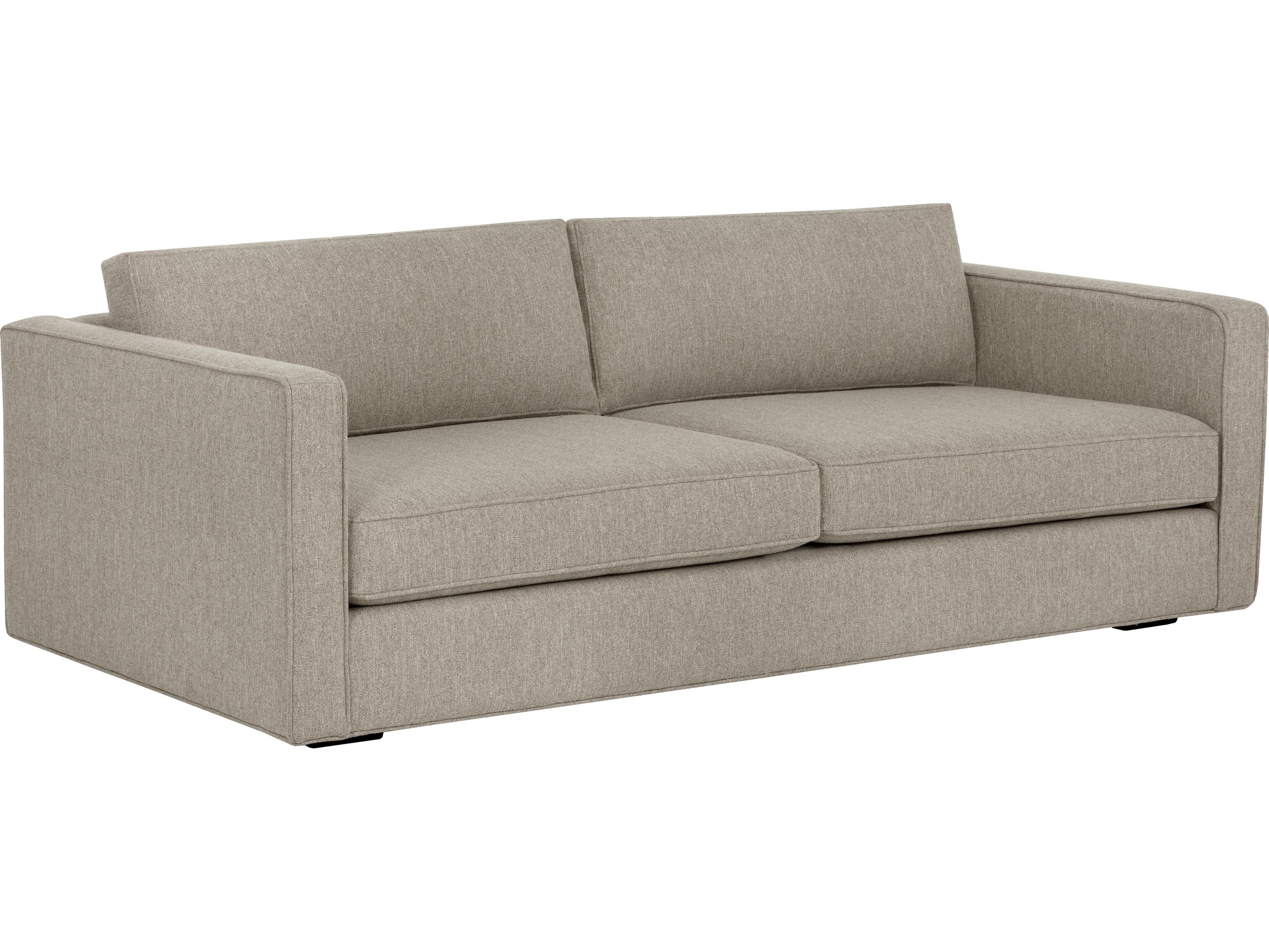 Sunpan Domestic Adrian Liv Wicker Espresso Beige Upholstered Sofa