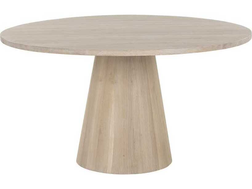 Sunpan Althea Round Wood Light Oak Dining Table