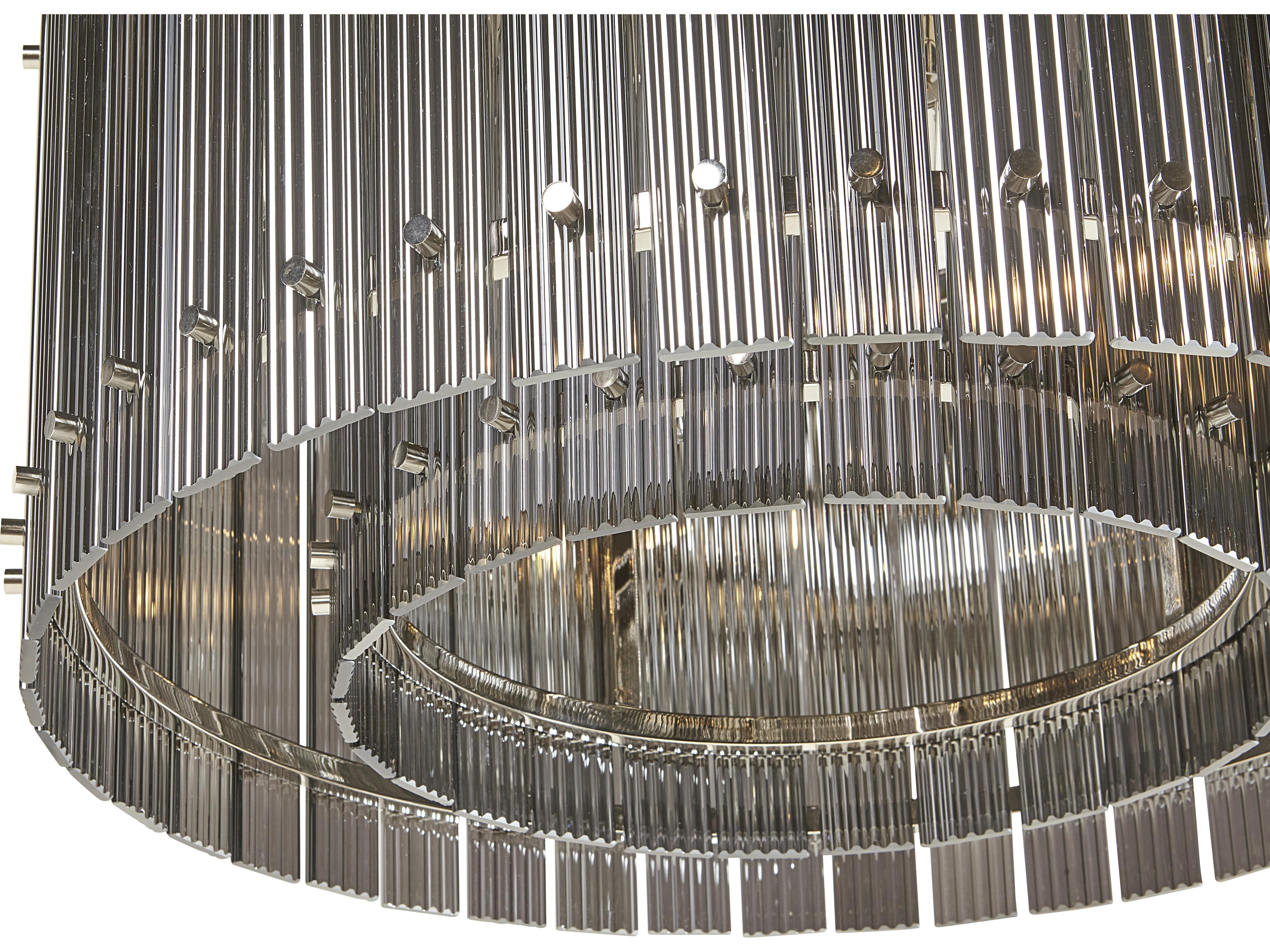 Sunpan Kore 12-Light Nickel Smoke Grey Drum Pendant
