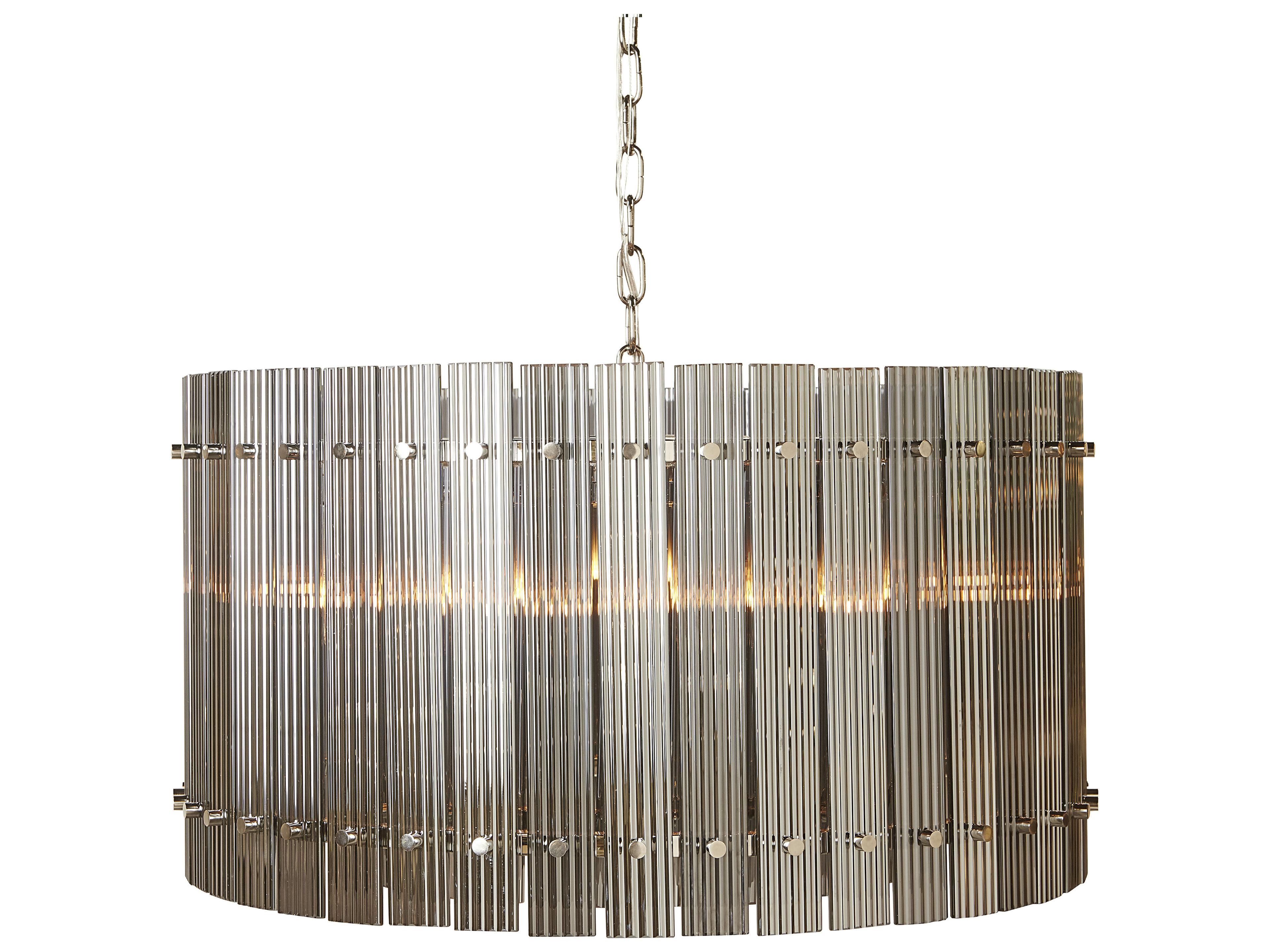 Sunpan Kore 12-Light Nickel Smoke Grey Drum Pendant
