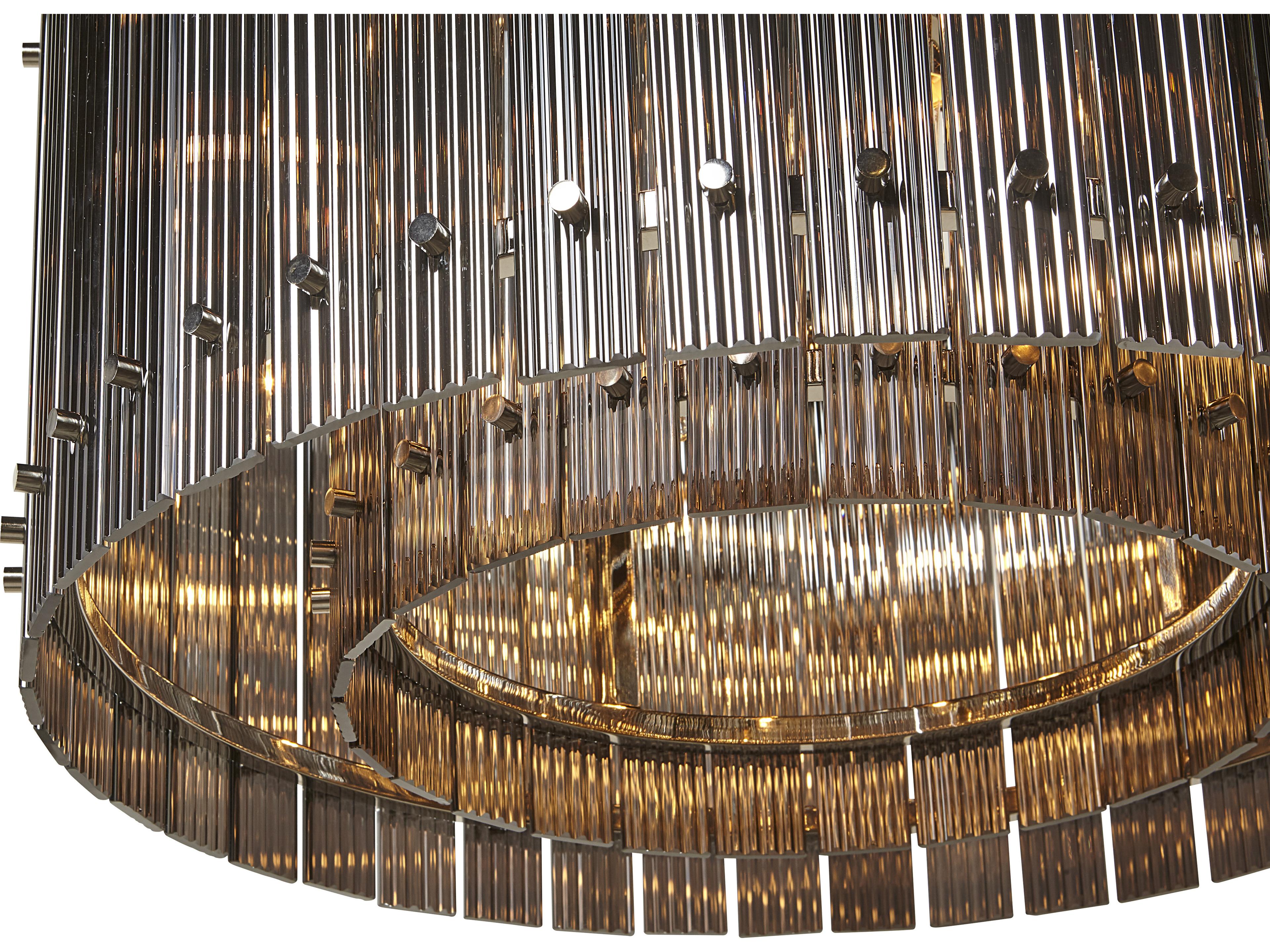 Sunpan Kore 12-Light Nickel Smoke Grey Drum Pendant