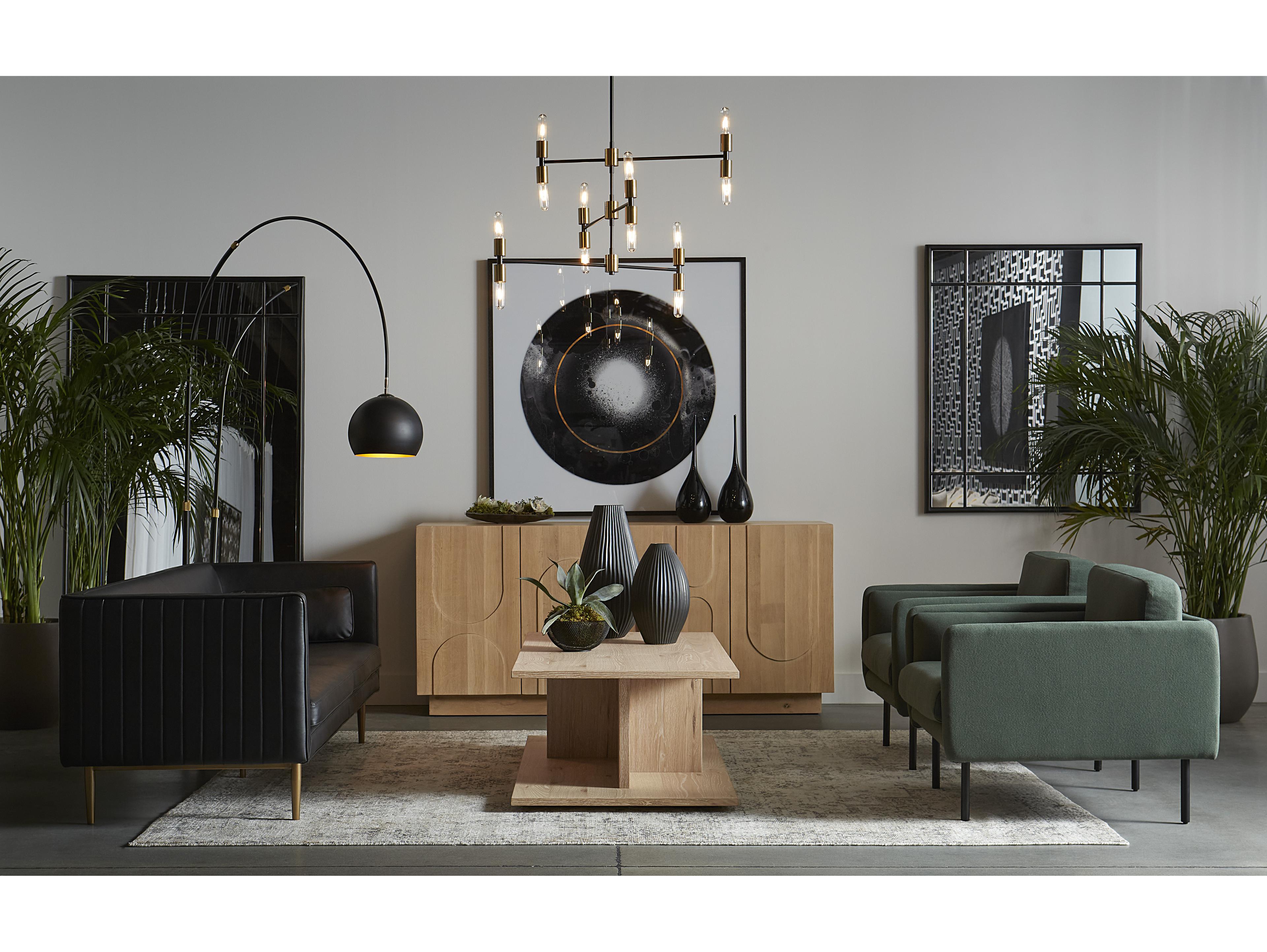 Sunpan Vern Black Floor Lamp