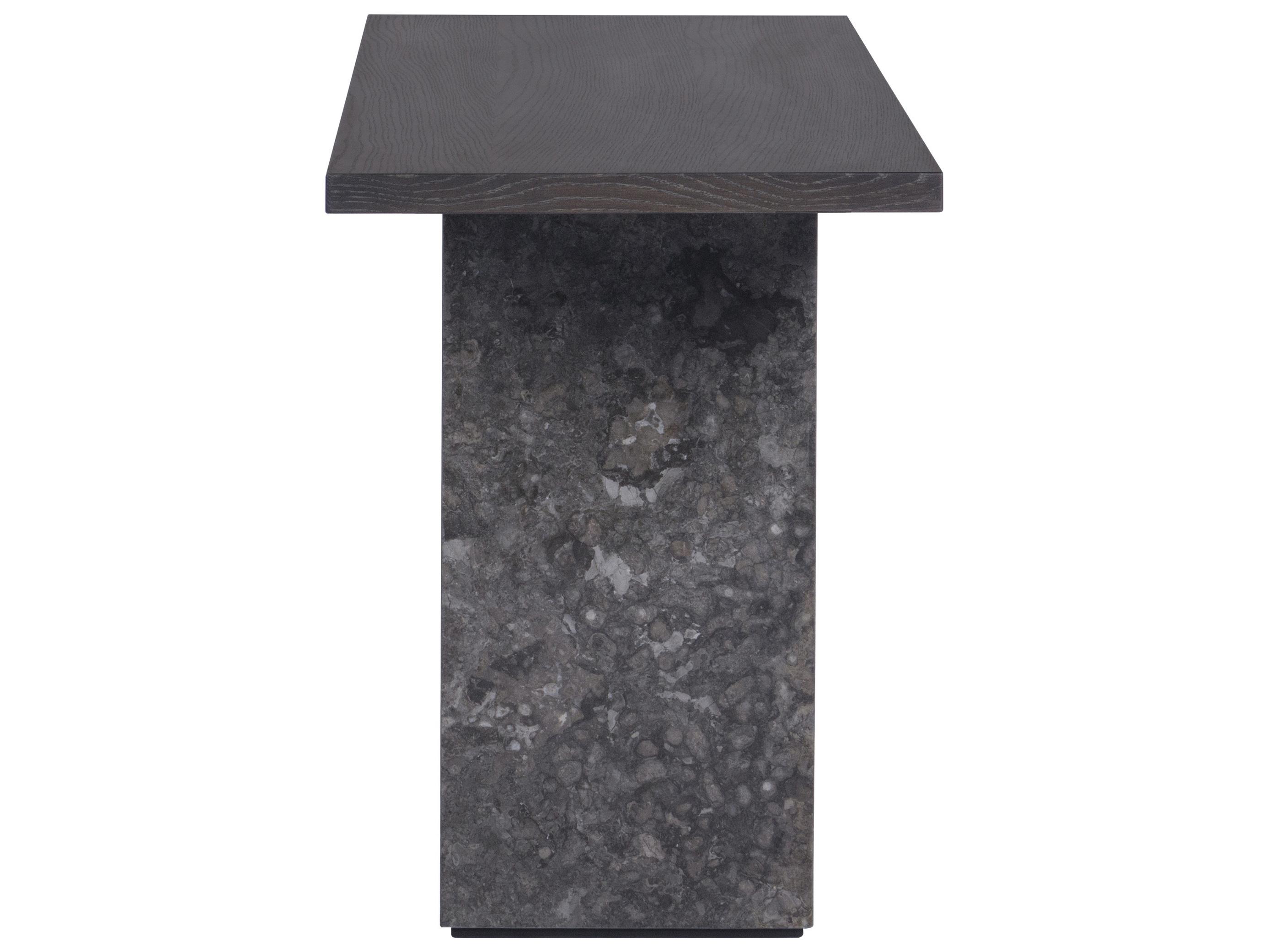 Sunpan Rebel Rectangular Wood Grey Marble Charcoal Console Table