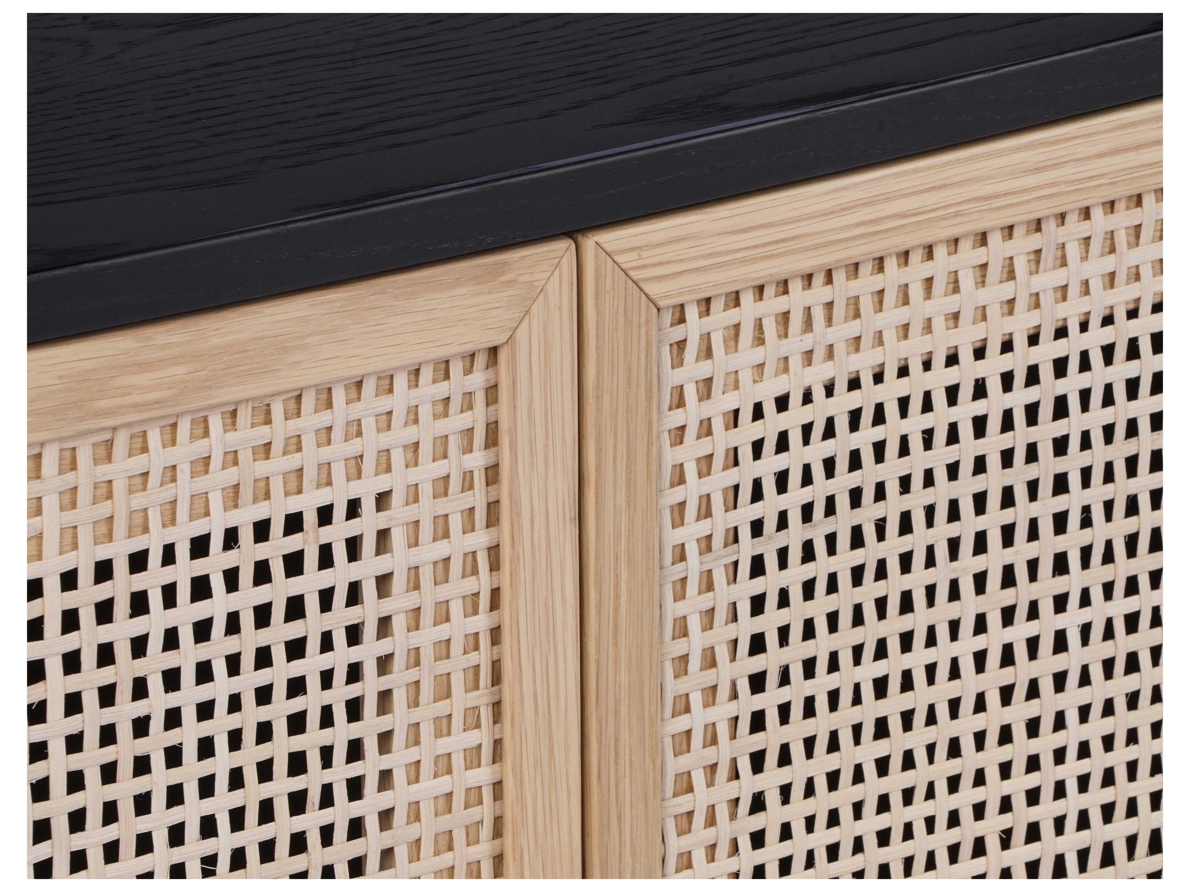 Sunpan Artezia Avida 37" Oak Wood Black Gold Sideboard