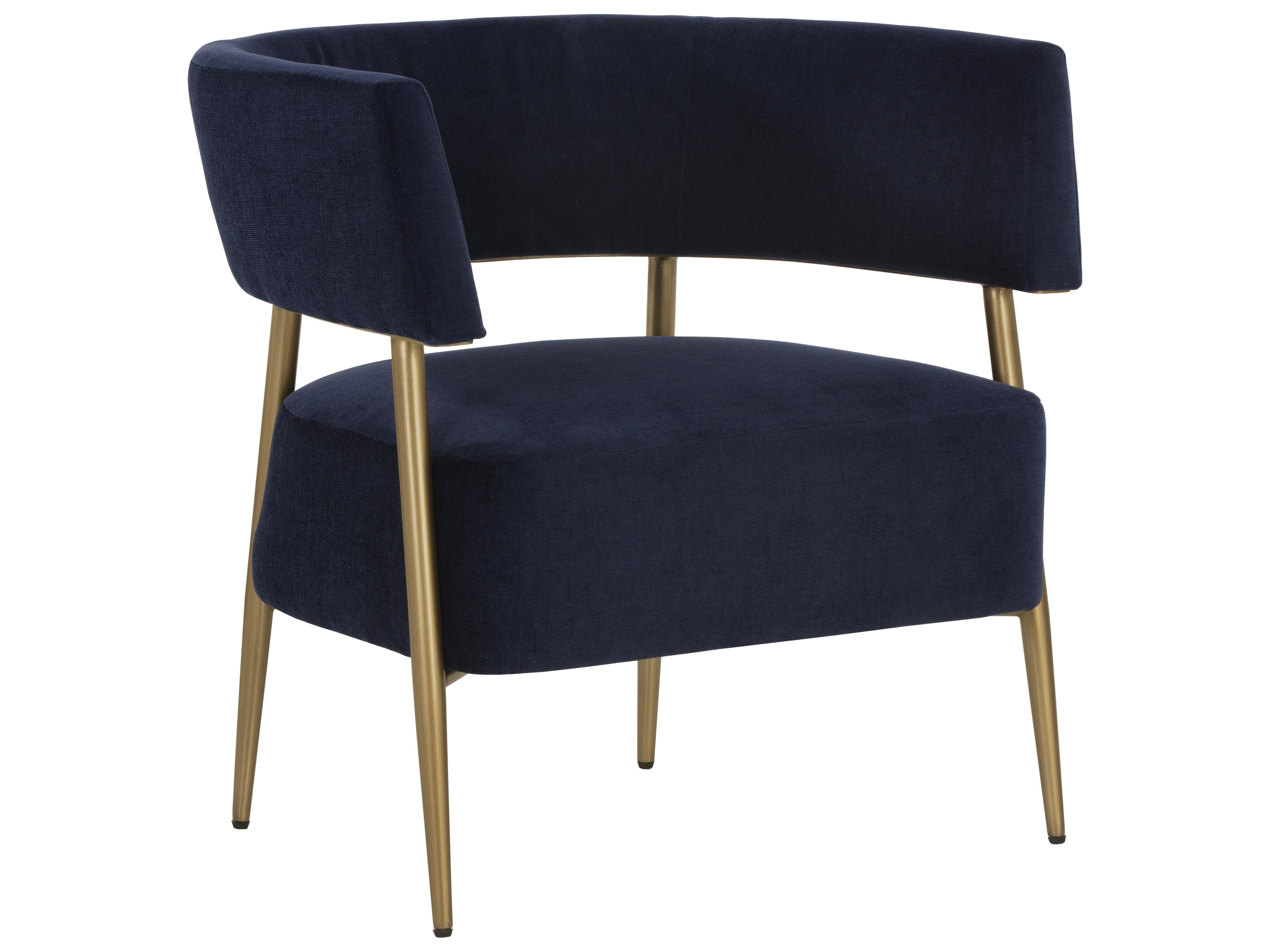 Sunpan Maestro Blue Fabric Accent Chair