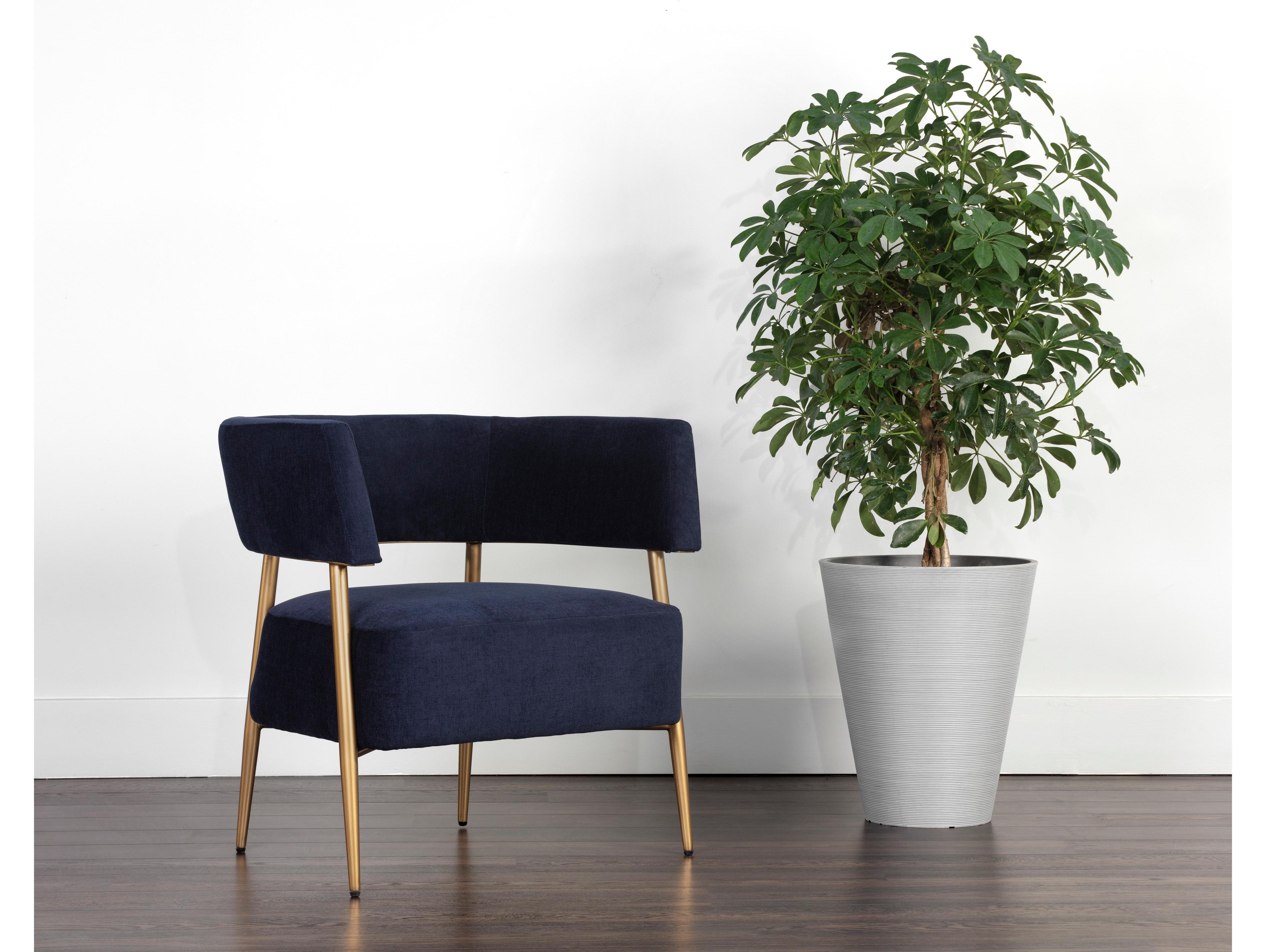 Sunpan Maestro Blue Fabric Accent Chair