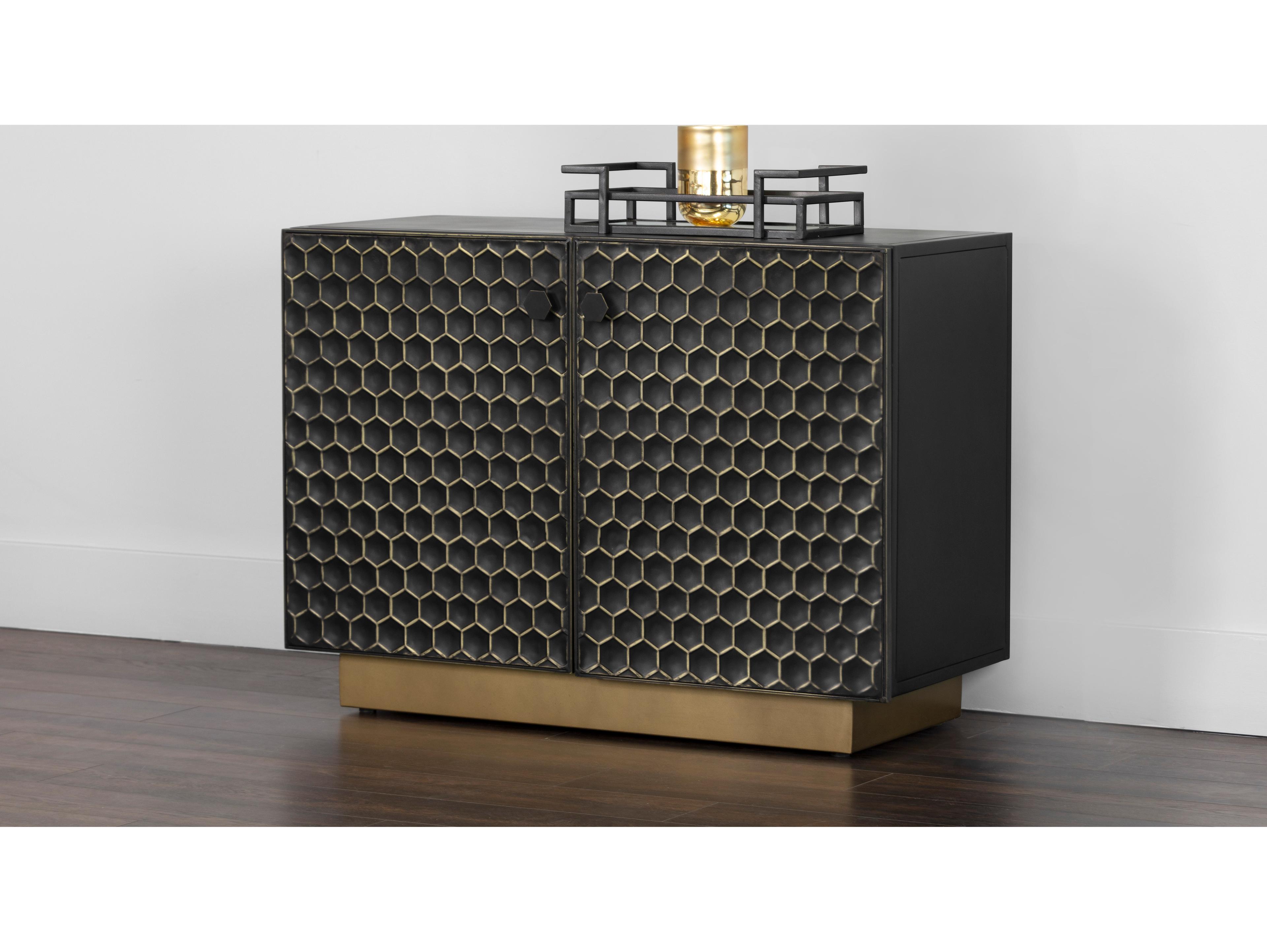 Sunpan Hive 41" Black Brass Sideboard