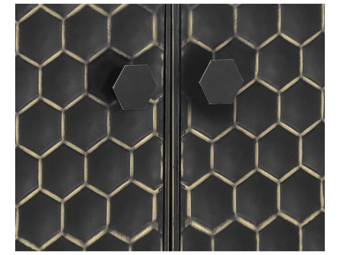 Sunpan Hive 82" Black Brass Sideboard