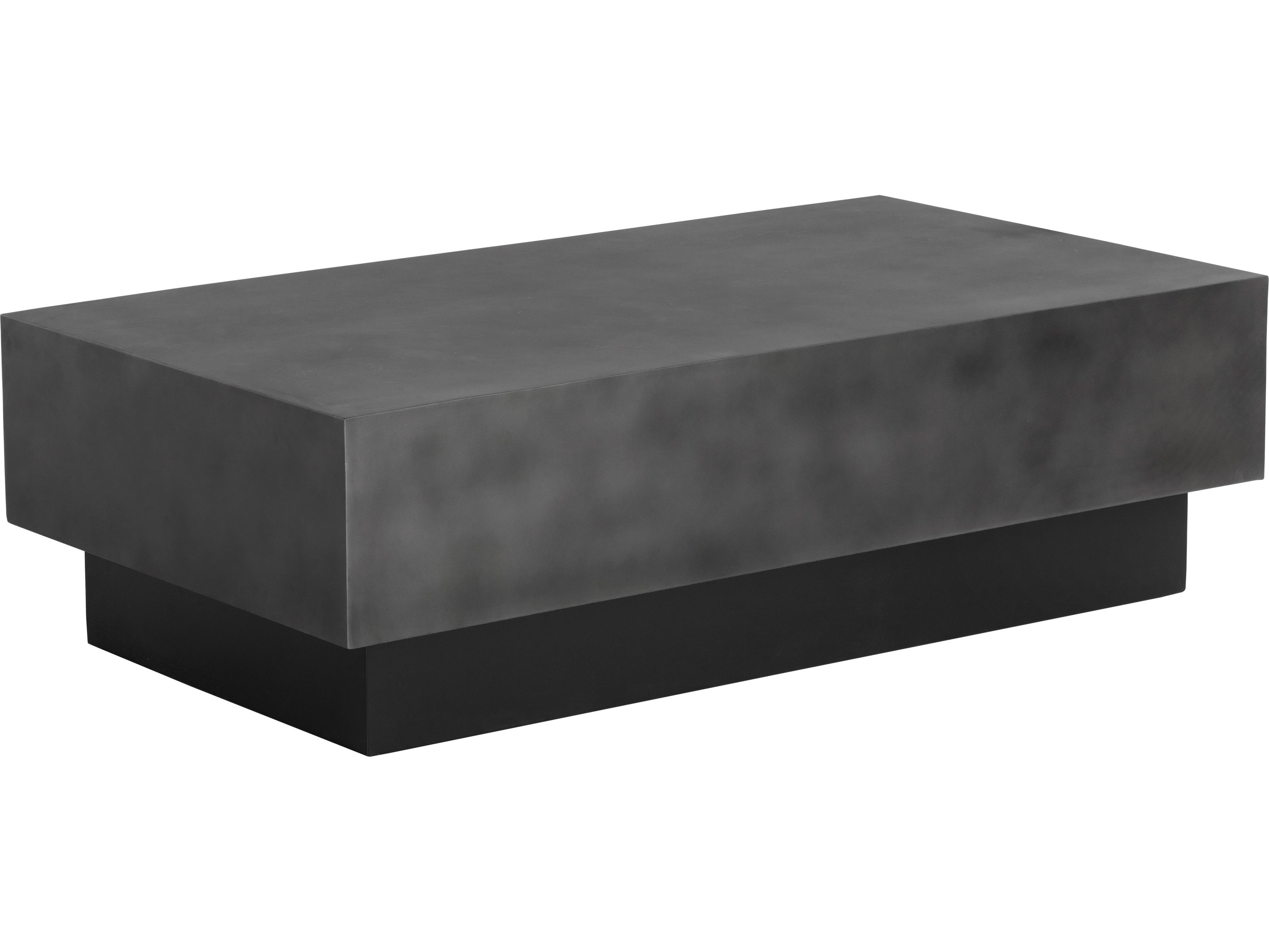 Sunpan Blakely Rectangular Gunmetal Matte Black Coffee Table