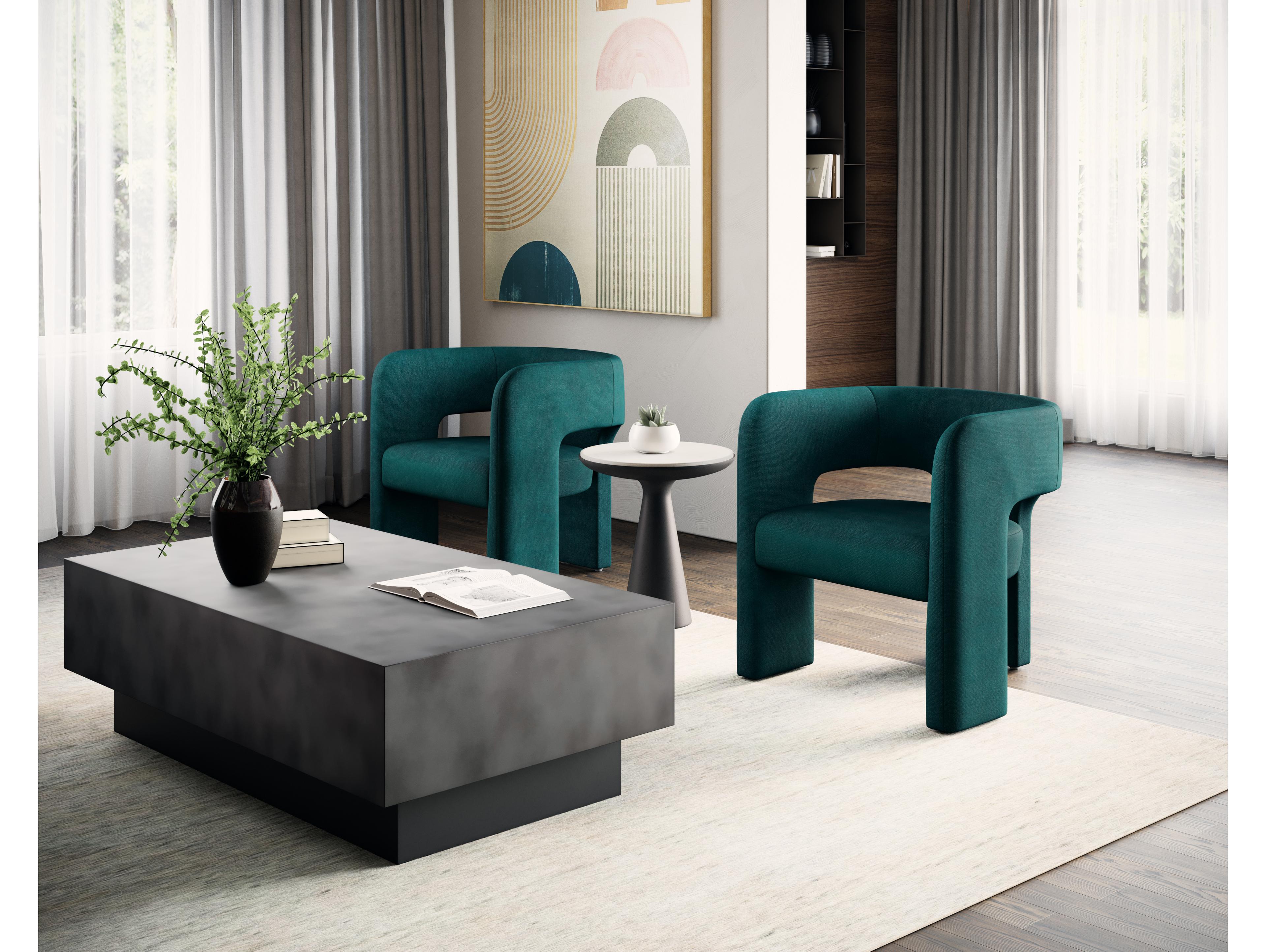 Sunpan Blakely Rectangular Gunmetal Matte Black Coffee Table