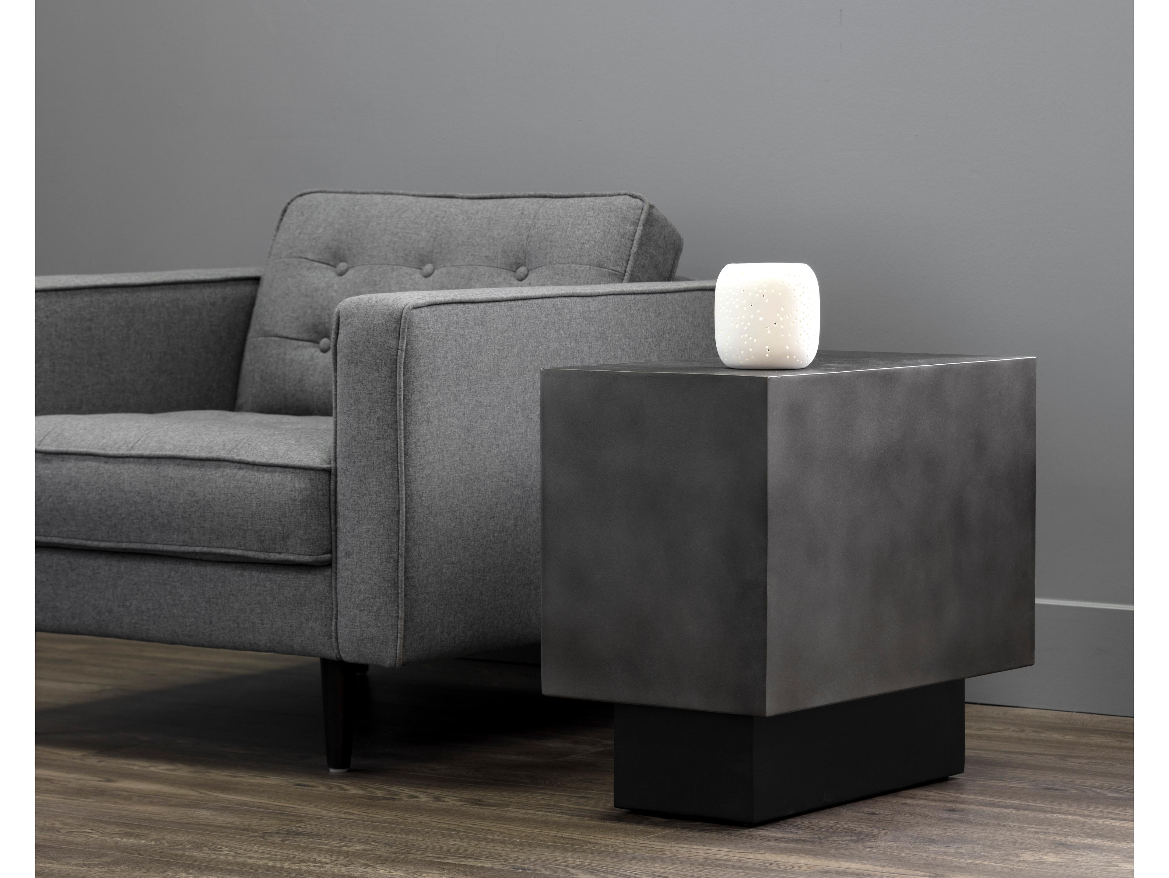 Sunpan Blakely Rectangular Gunmetal Matte Black End Table