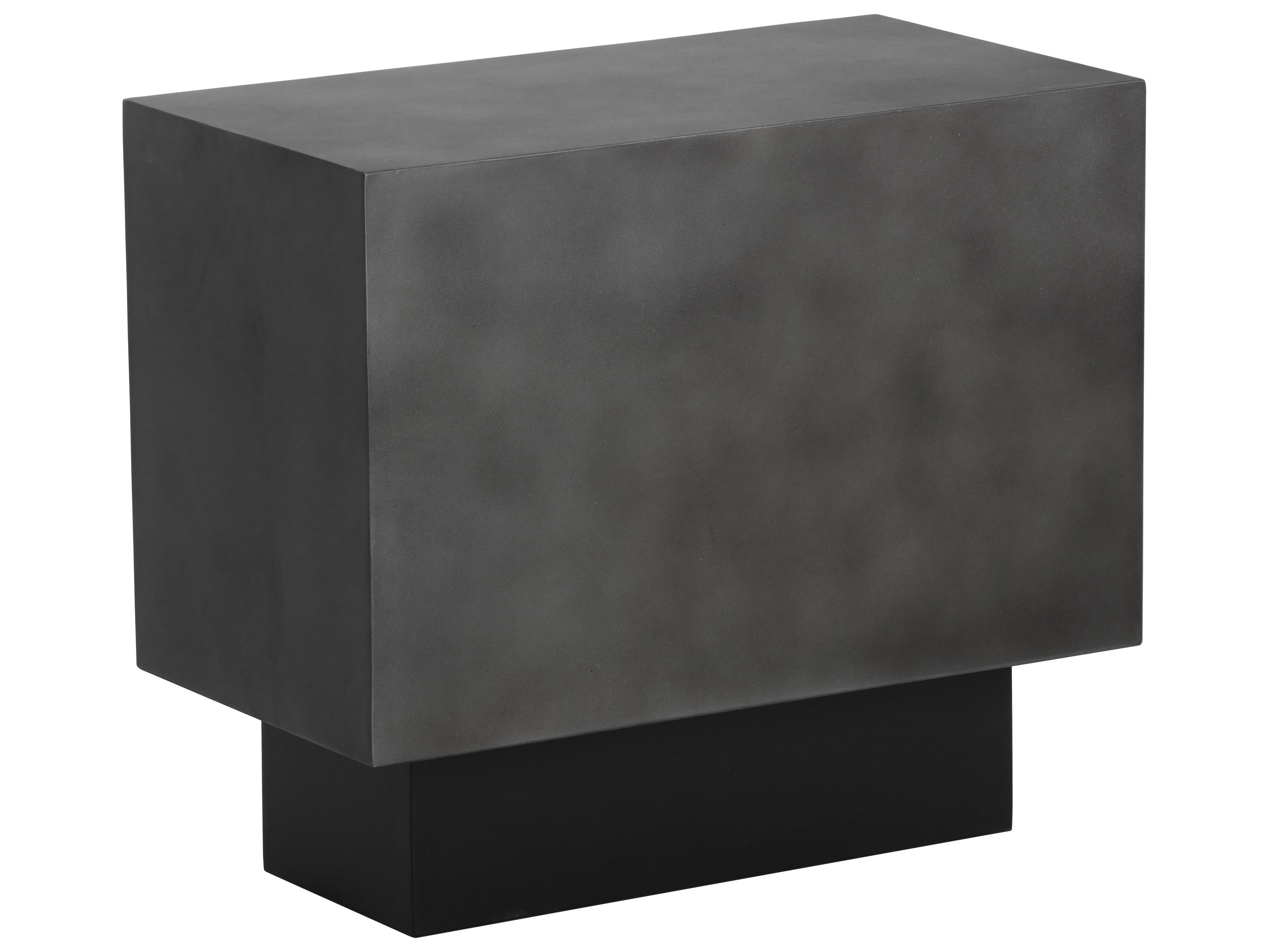 Sunpan Blakely Rectangular Gunmetal Matte Black End Table