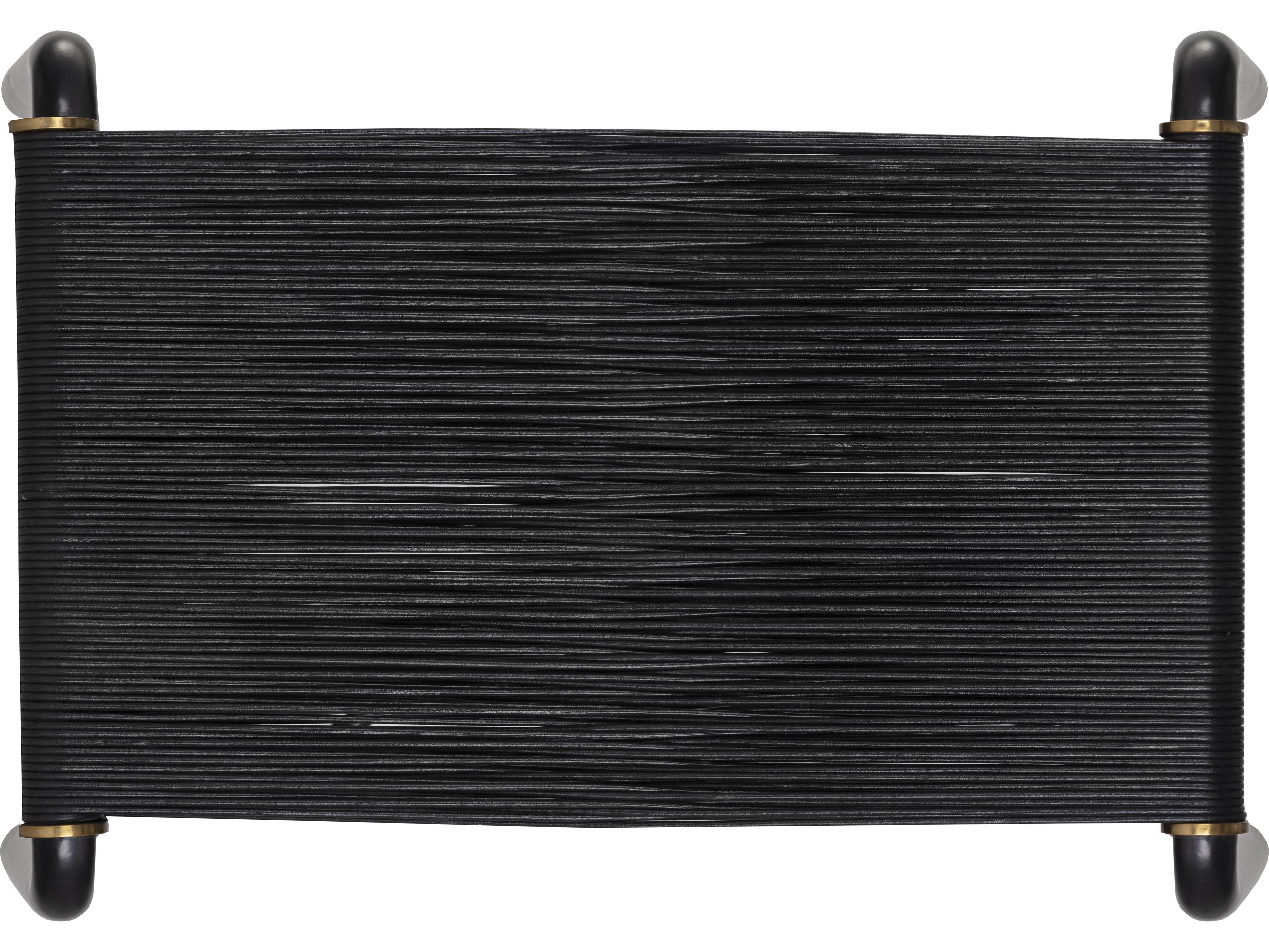 Sunpan Riz Black Leather Accent Stool