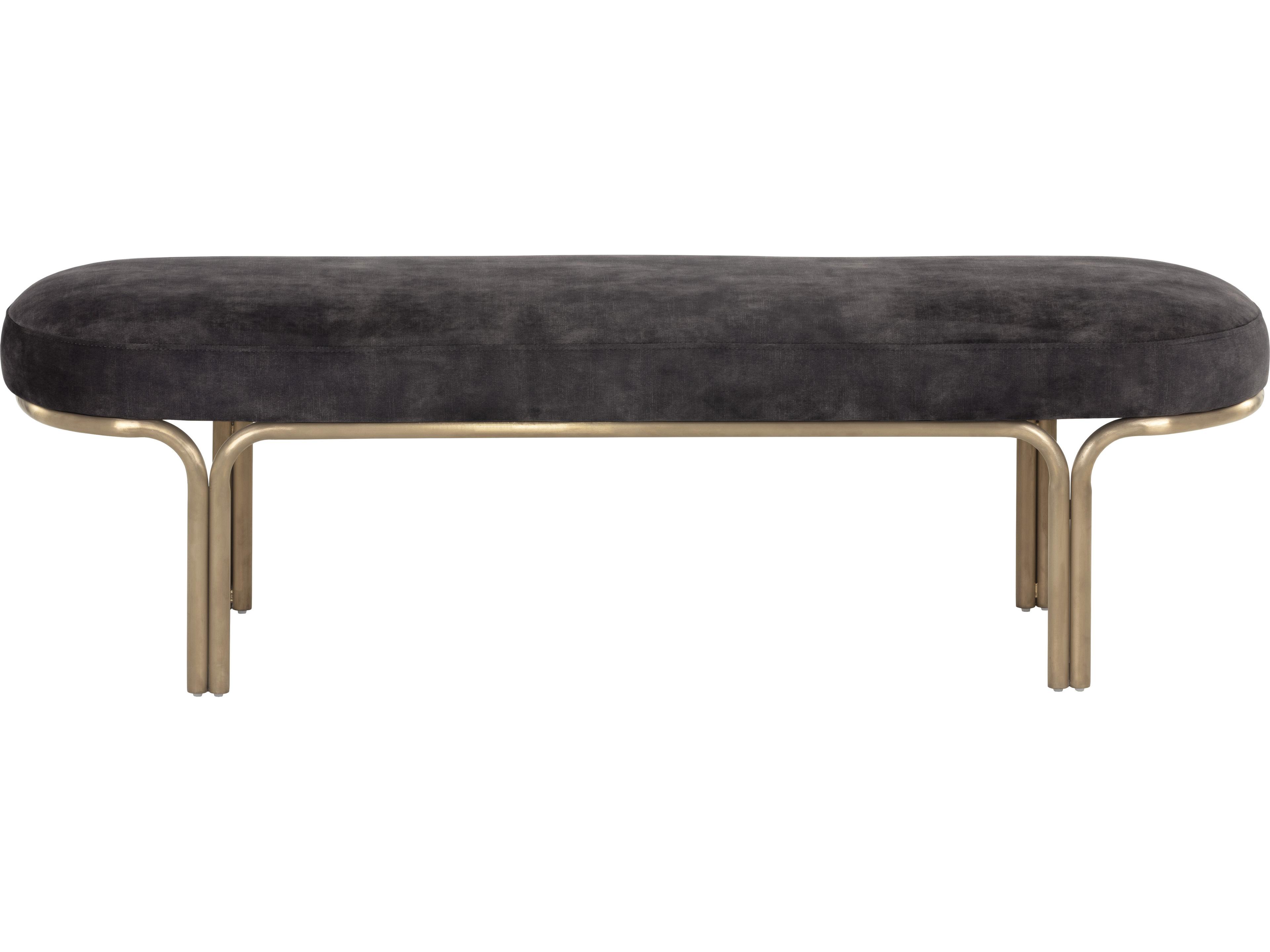 Sunpan Gold Upholstered Accent Bench