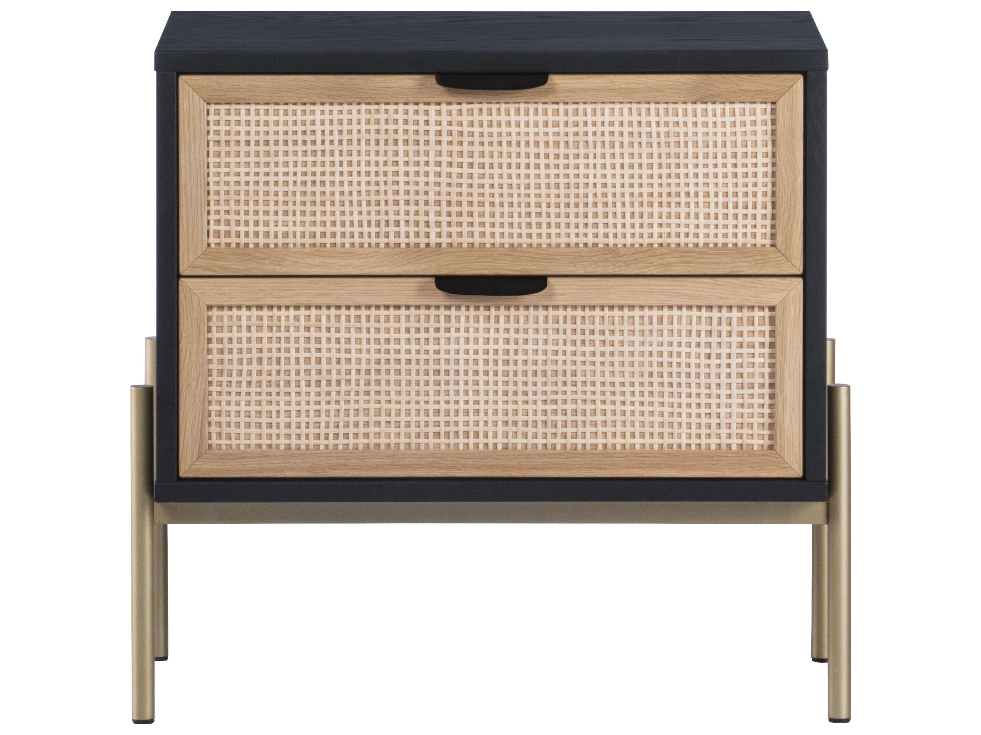 Sunpan Artezia Avida 2-Drawers Oak Wood Nightstand