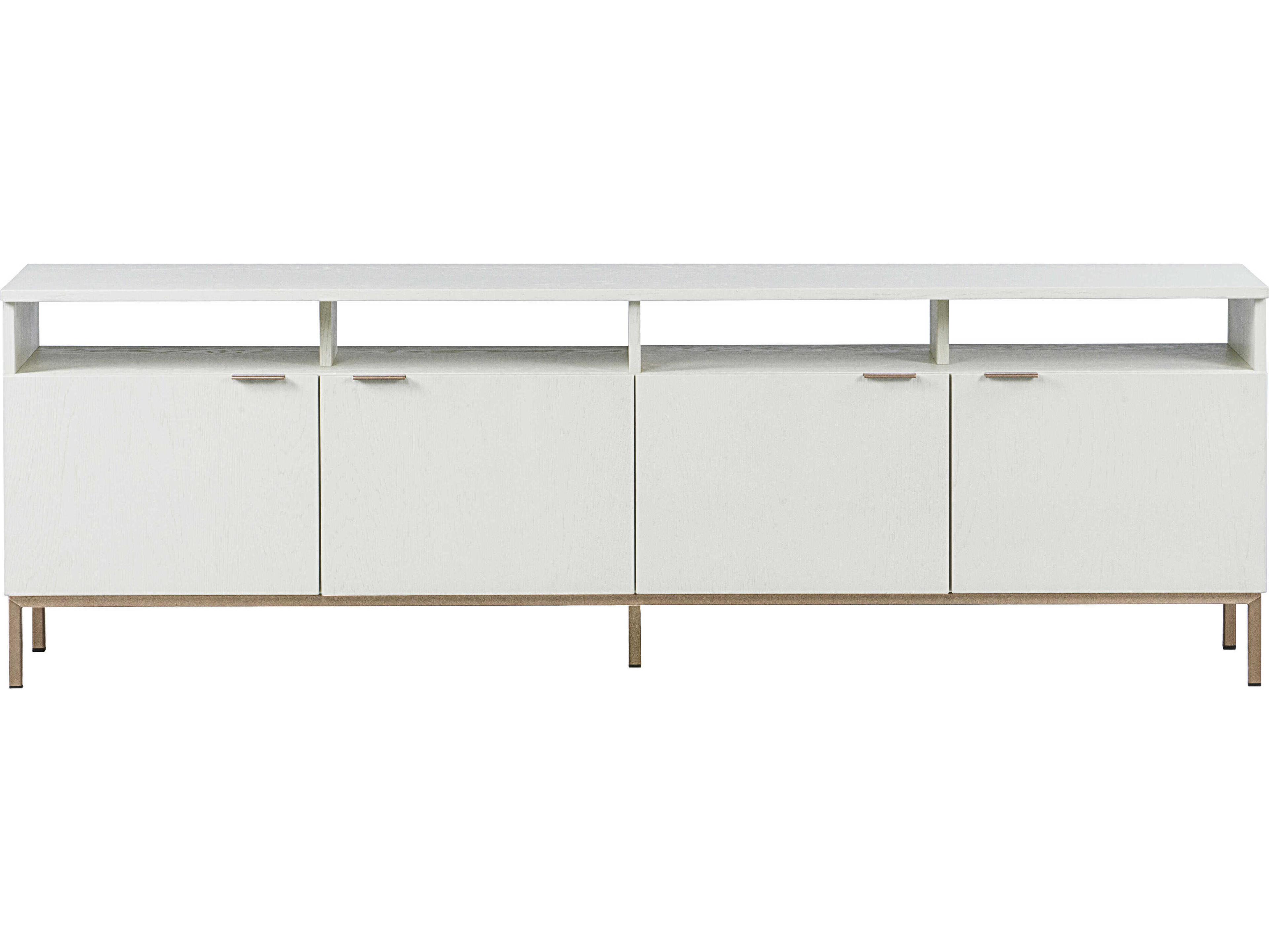 Sunpan Artezia Ambrose 72" Oak Wood Cream Champagne Gold Media Console