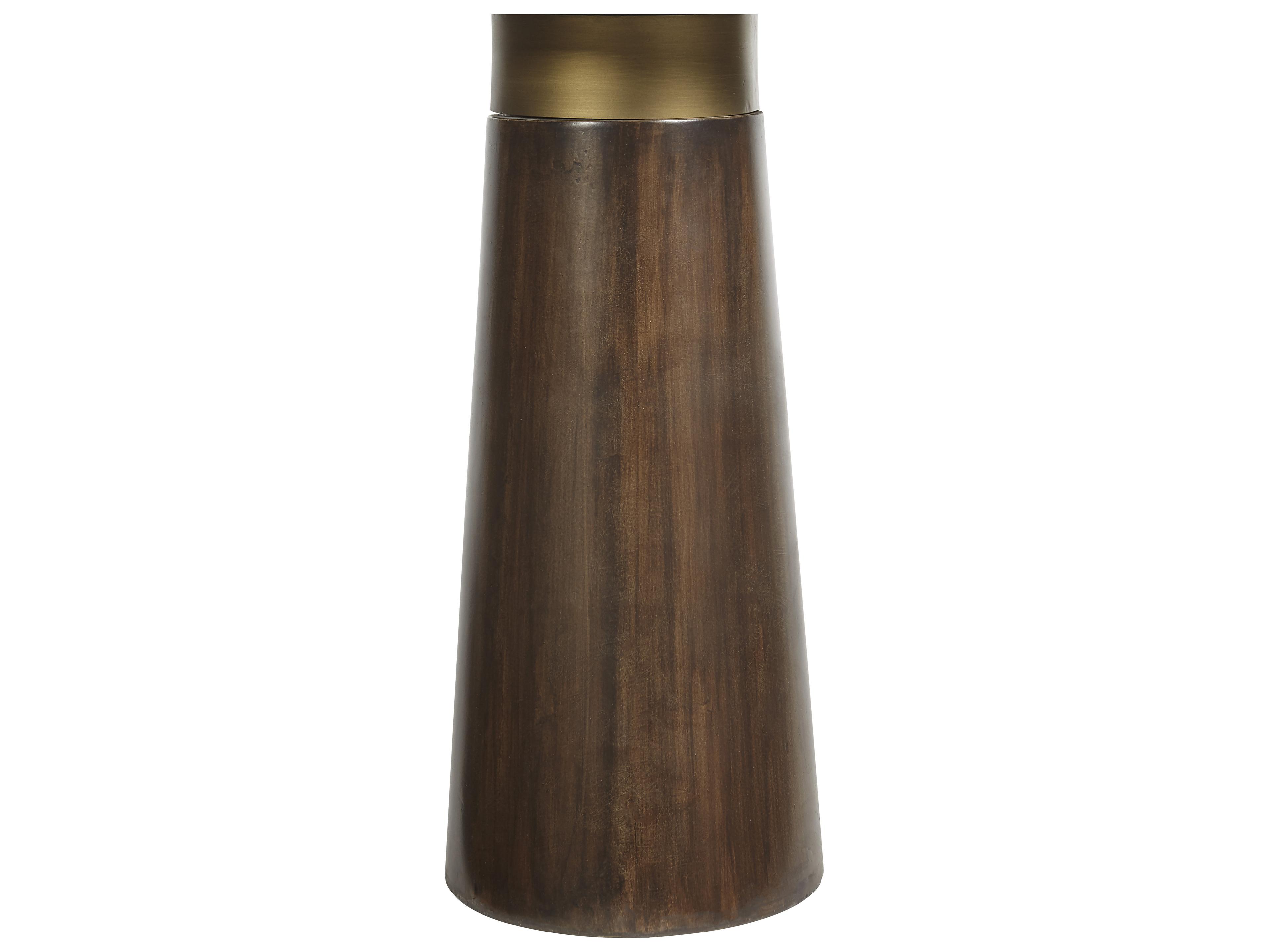 Sunpan Lamont Oval Glass Black Brown End Table