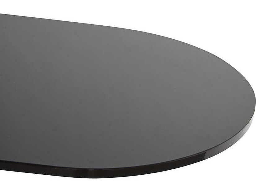 Sunpan Lamont Oval Glass Black Brown End Table