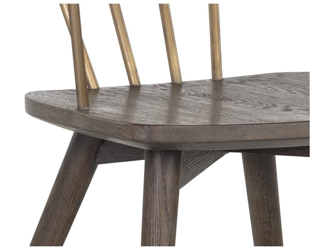 Sunpan Westport Demi Oak Wood Brown Arm Dining Chair