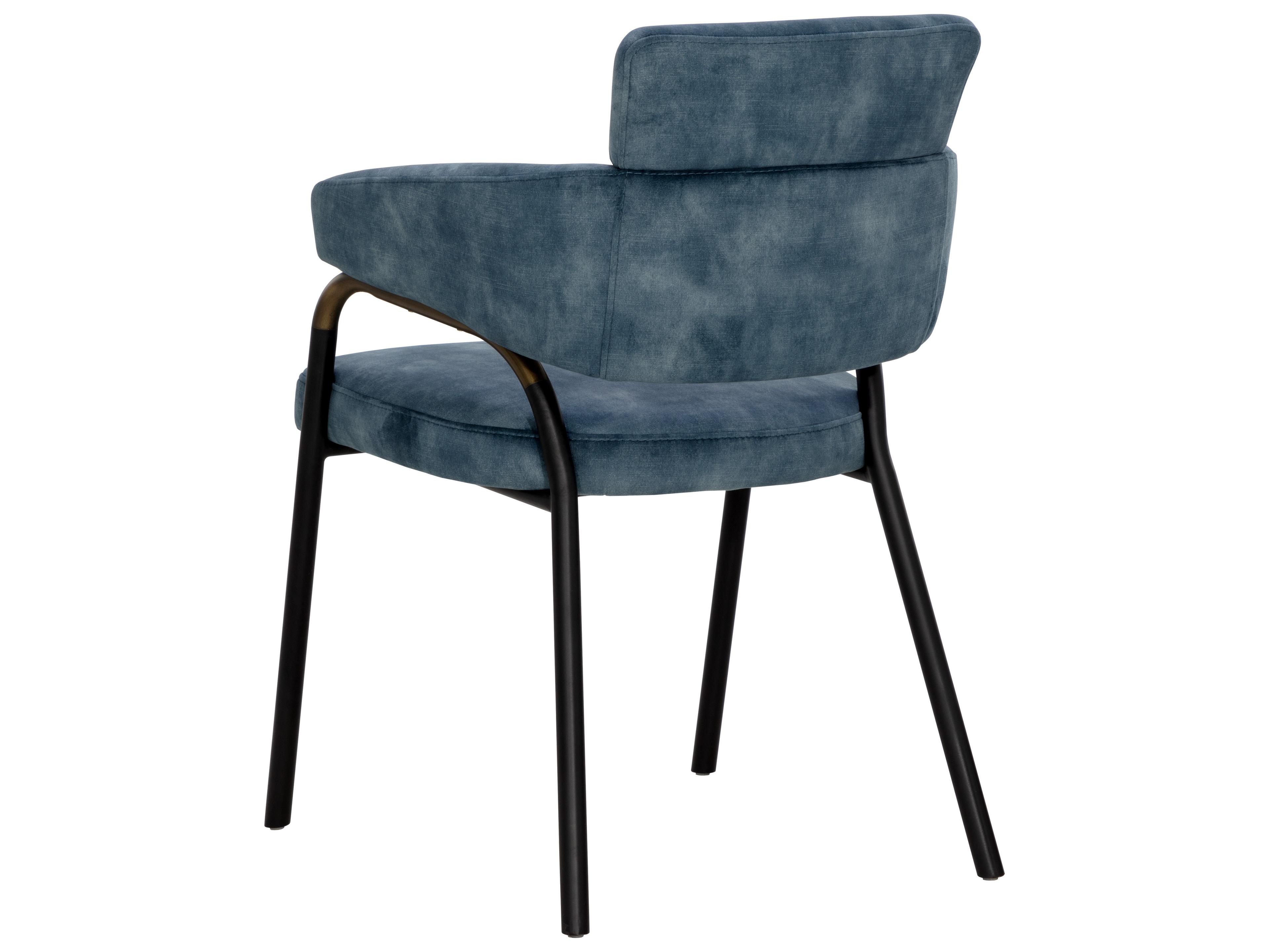 Sunpan Sharqui Dining Armchair in Nono Petrol