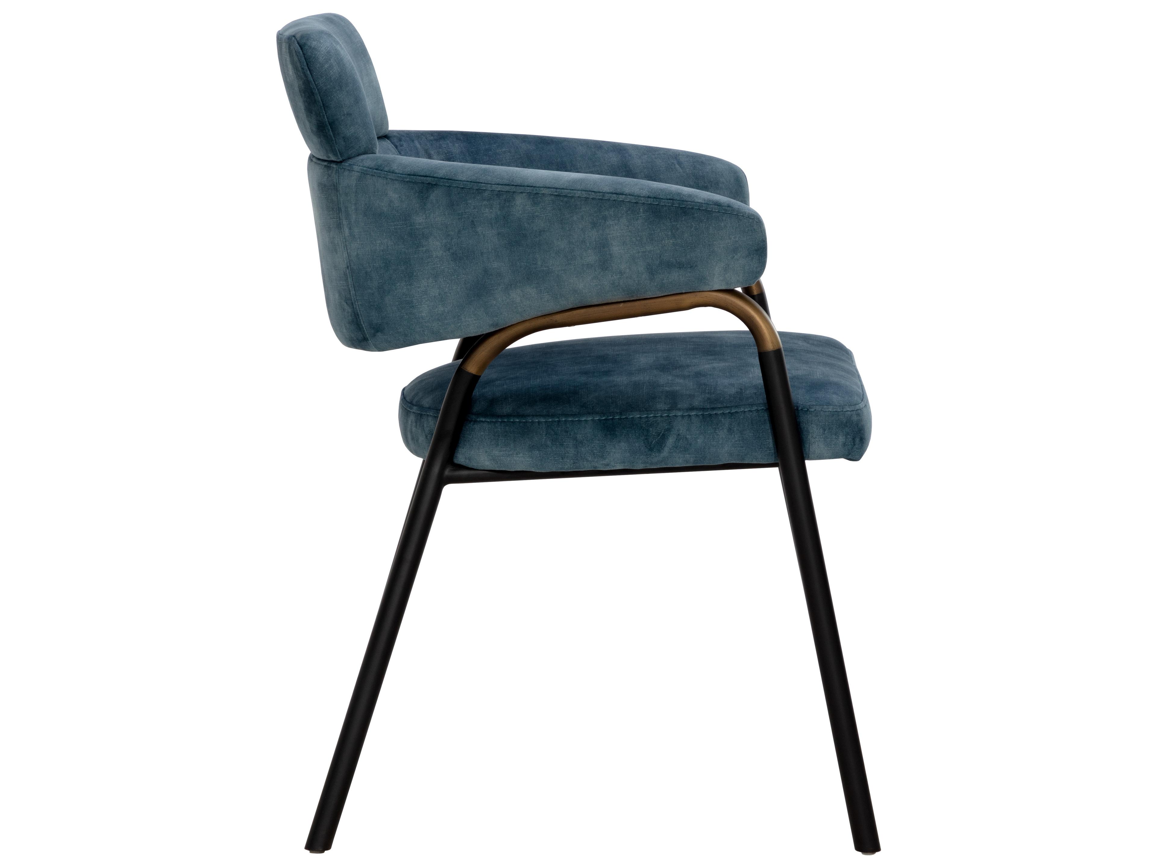 Sunpan Sharqui Dining Armchair in Nono Petrol