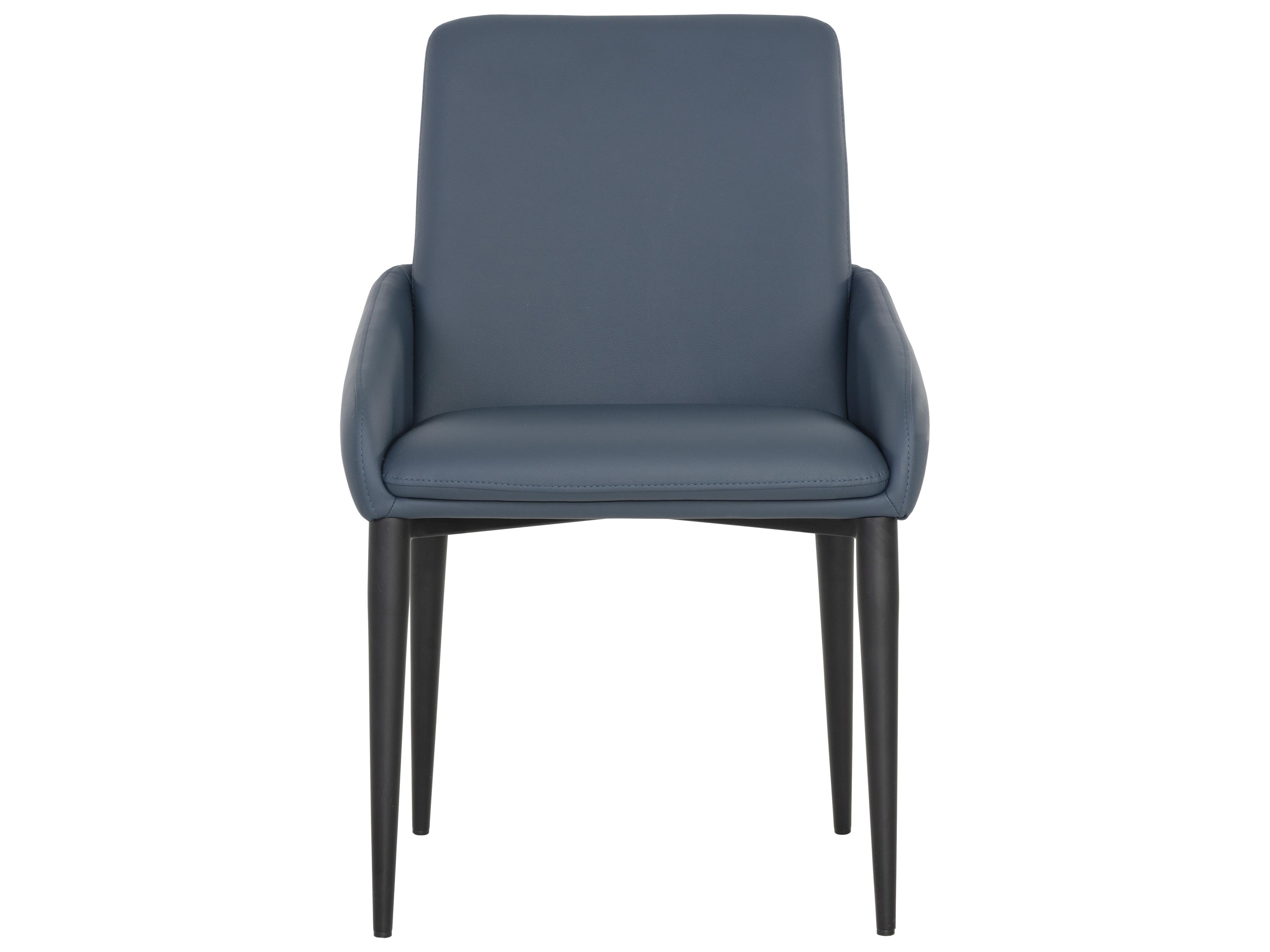 Sunpan Ikon Carlo Blue Arm Dining Chair