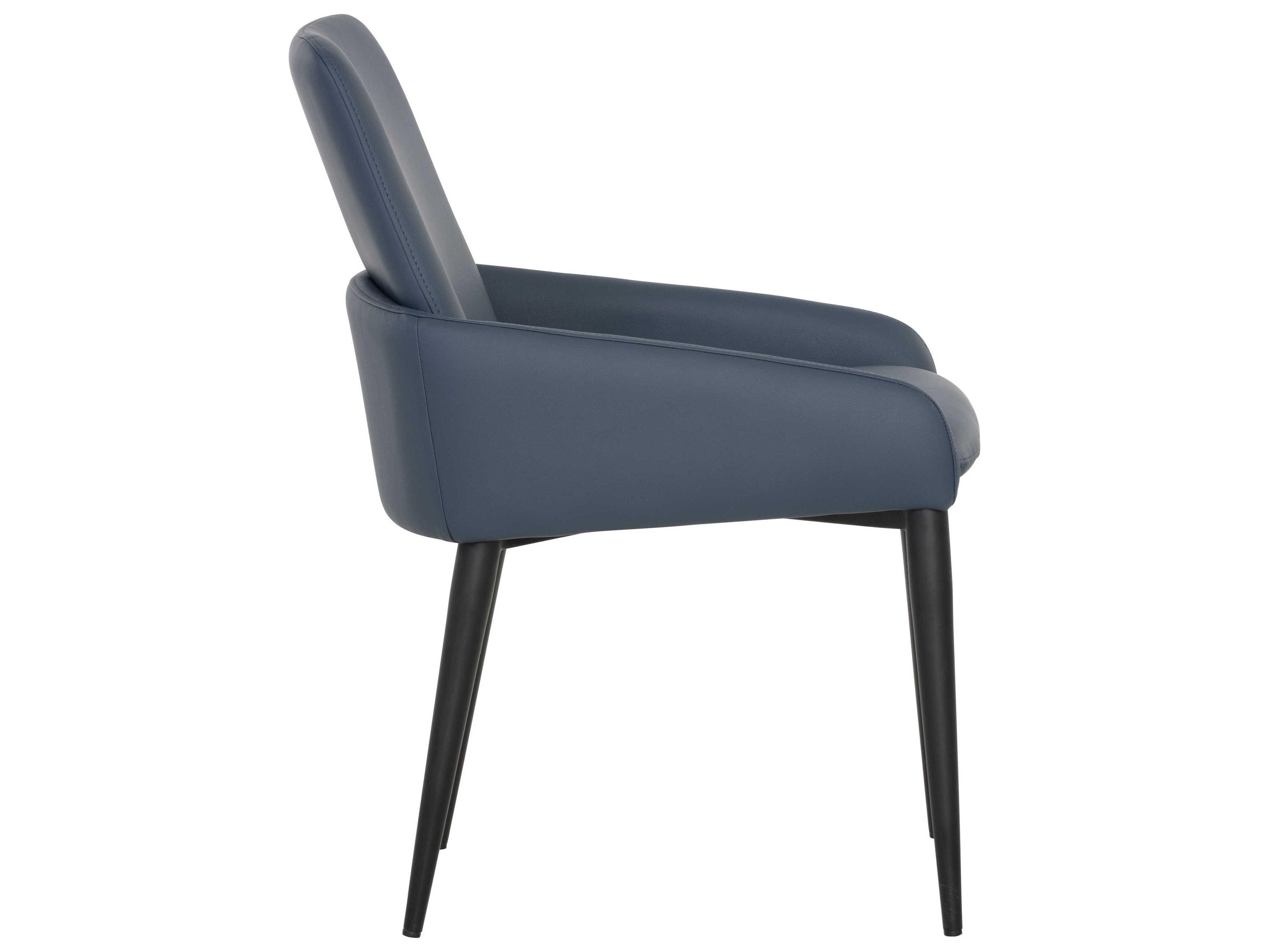 Sunpan Ikon Carlo Blue Arm Dining Chair