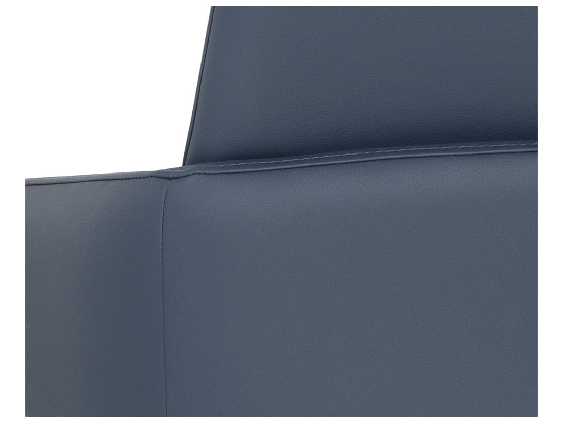 Sunpan Ikon Carlo Blue Arm Dining Chair