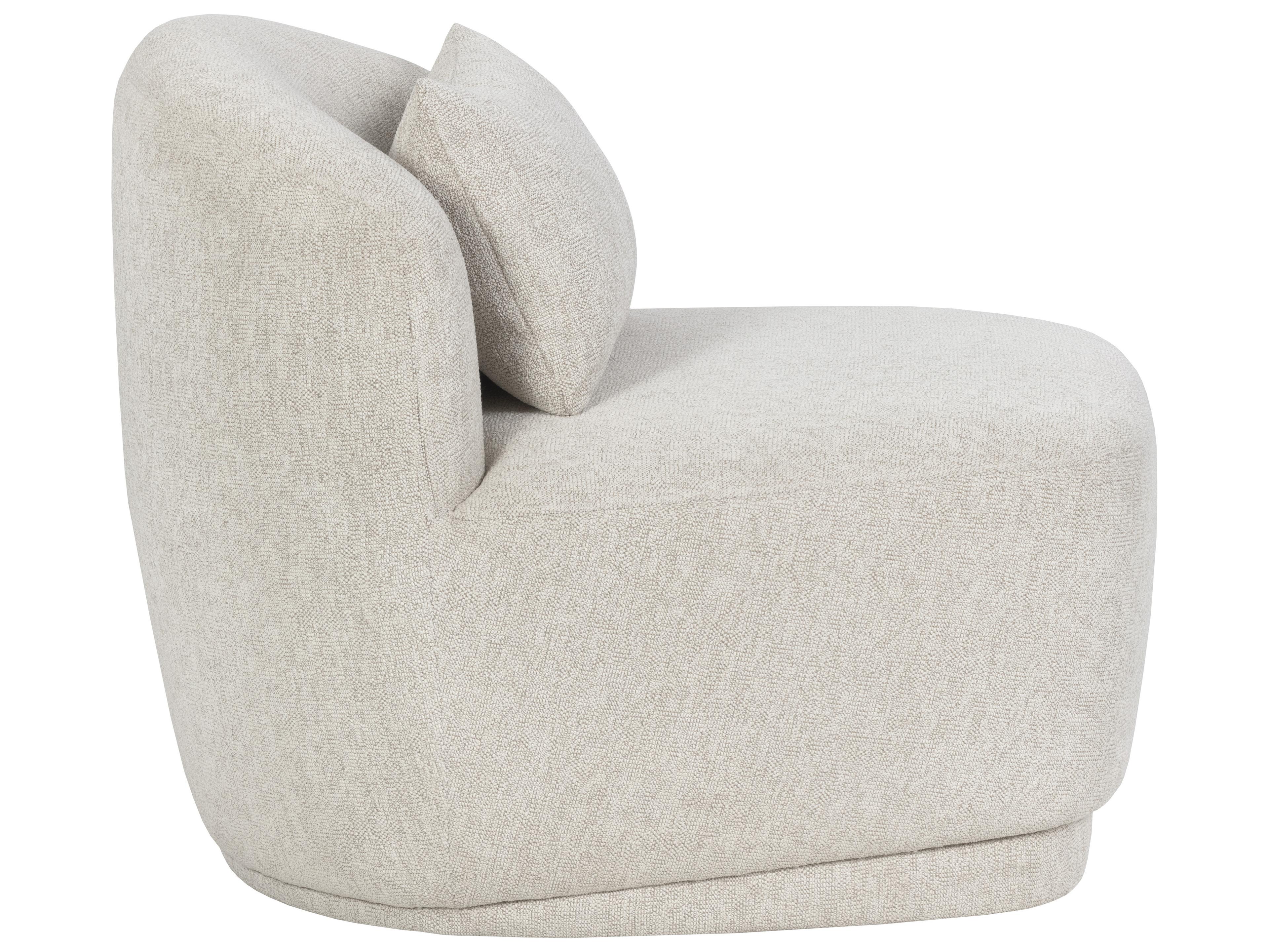 Sunpan Soraya Swivel Cream Fabric Accent Chair