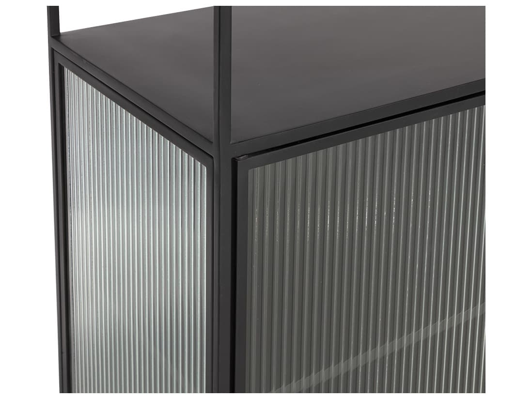 Sunpan Parsons Clear Matte Black Bookcase