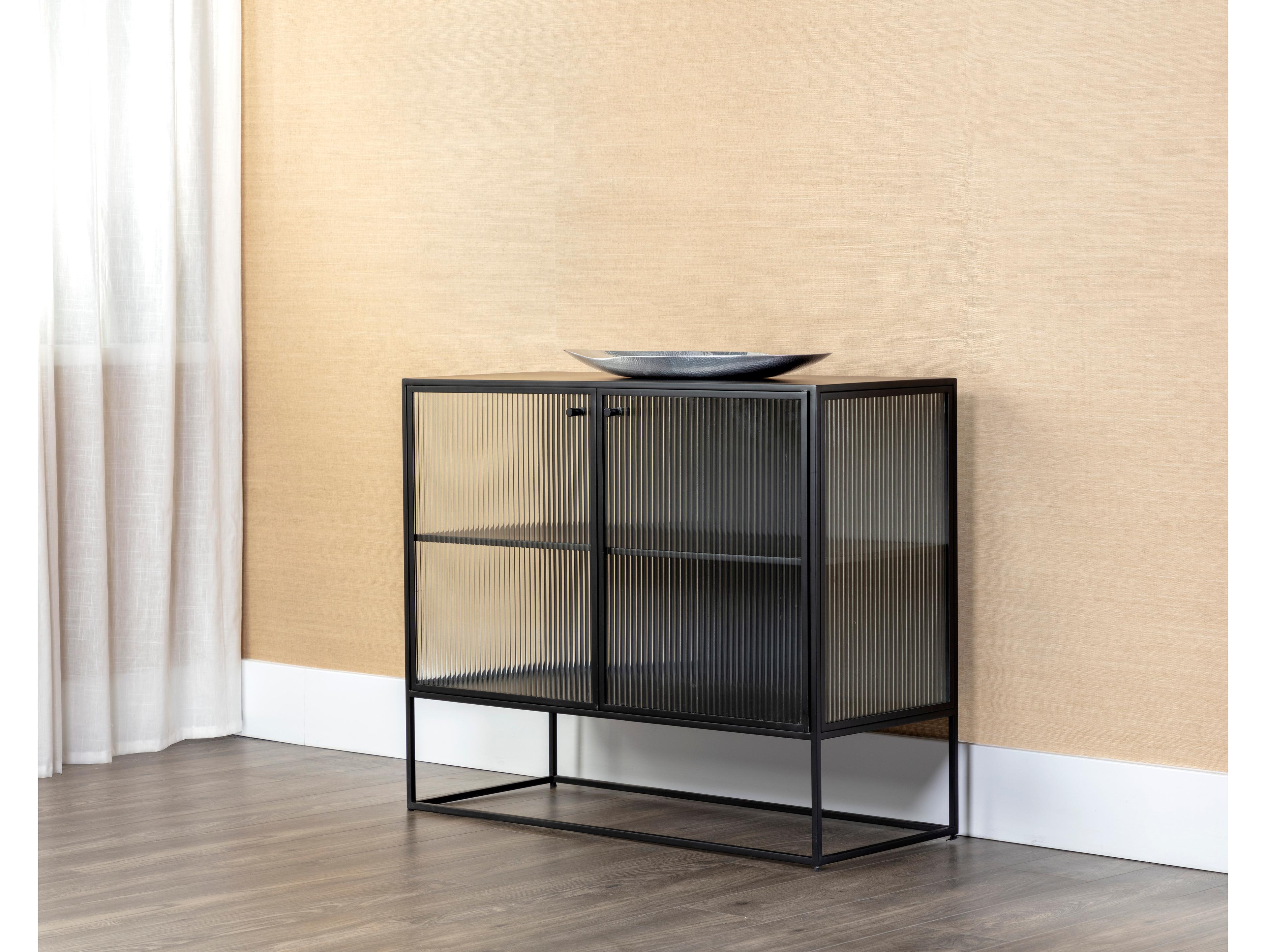 Sunpan Parsons 35" Clear Matte Black Sideboard