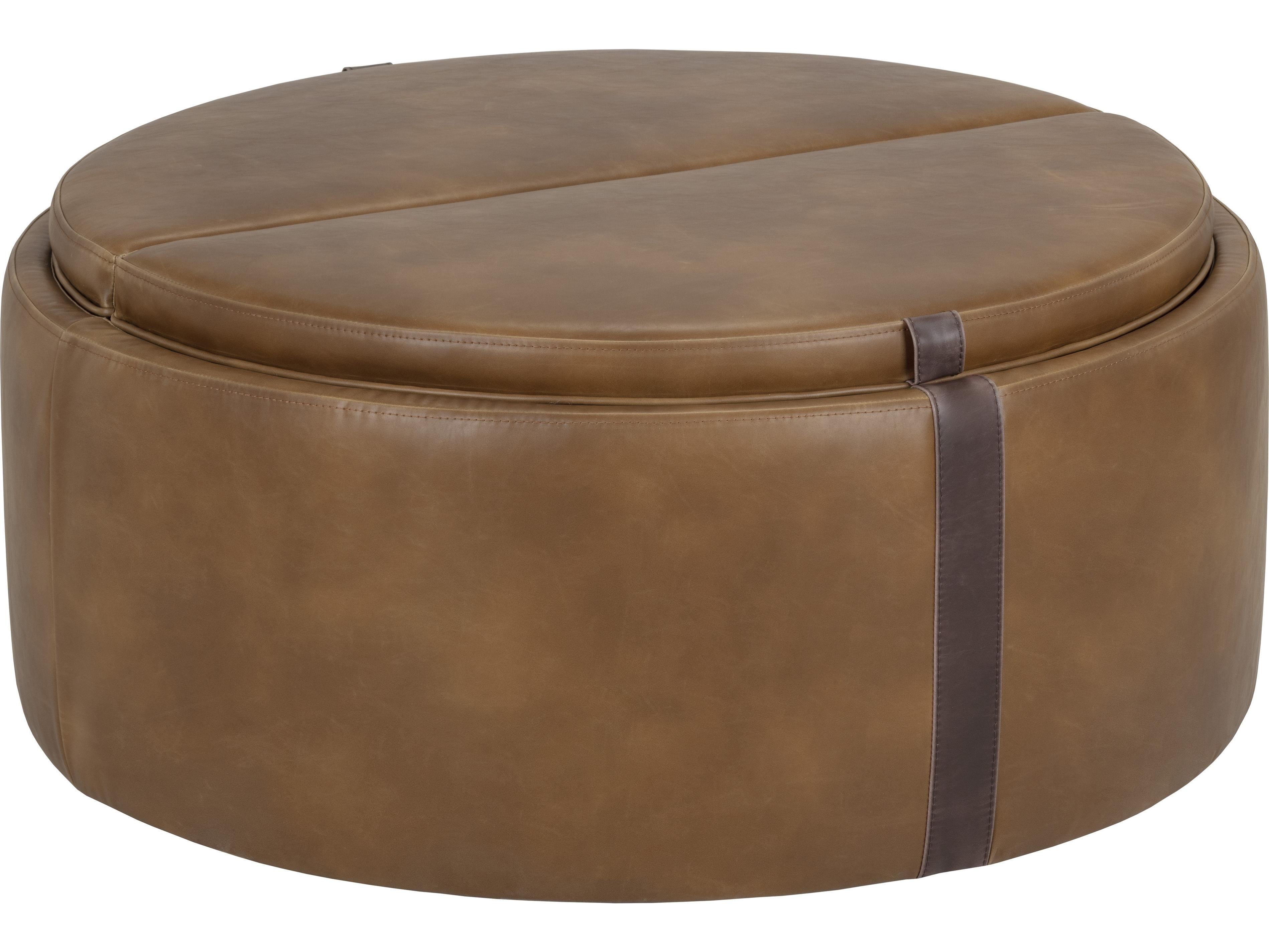 Sunpan Borelli Brown Faux Leather Ottoman