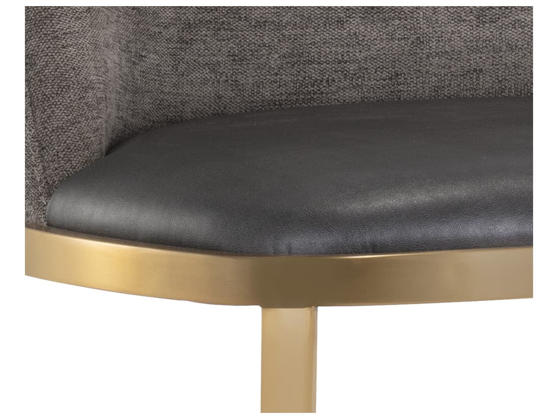 Sunpan Ikon Dover Upholstered Bravo Portabella Sparrow Grey Gold Bar Stool