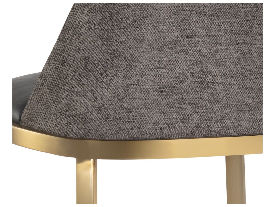 Sunpan Ikon Dover Upholstered Bravo Portabella Sparrow Grey Gold Bar Stool