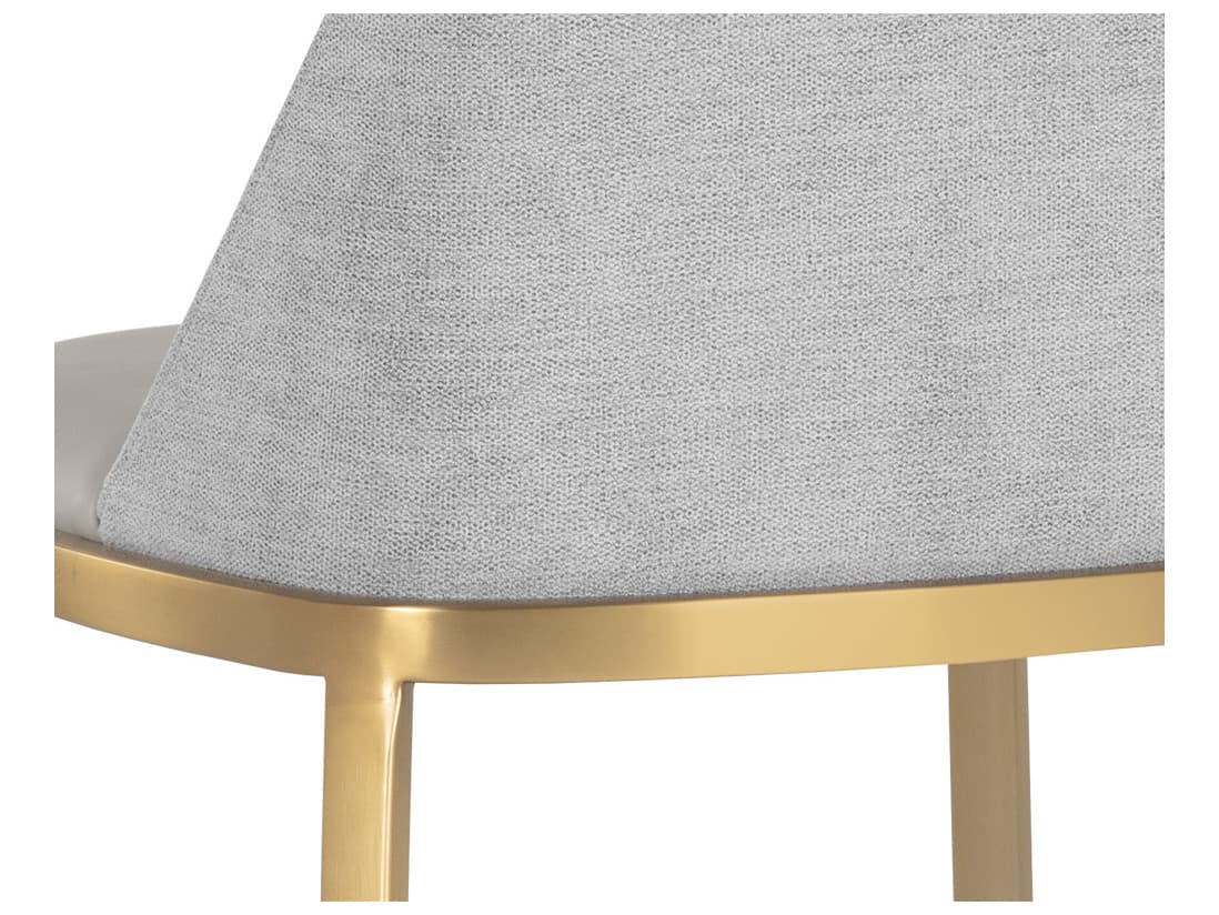 Sunpan Ikon Dover Upholstered Napa Stone Polo Club Gold Counter Stool