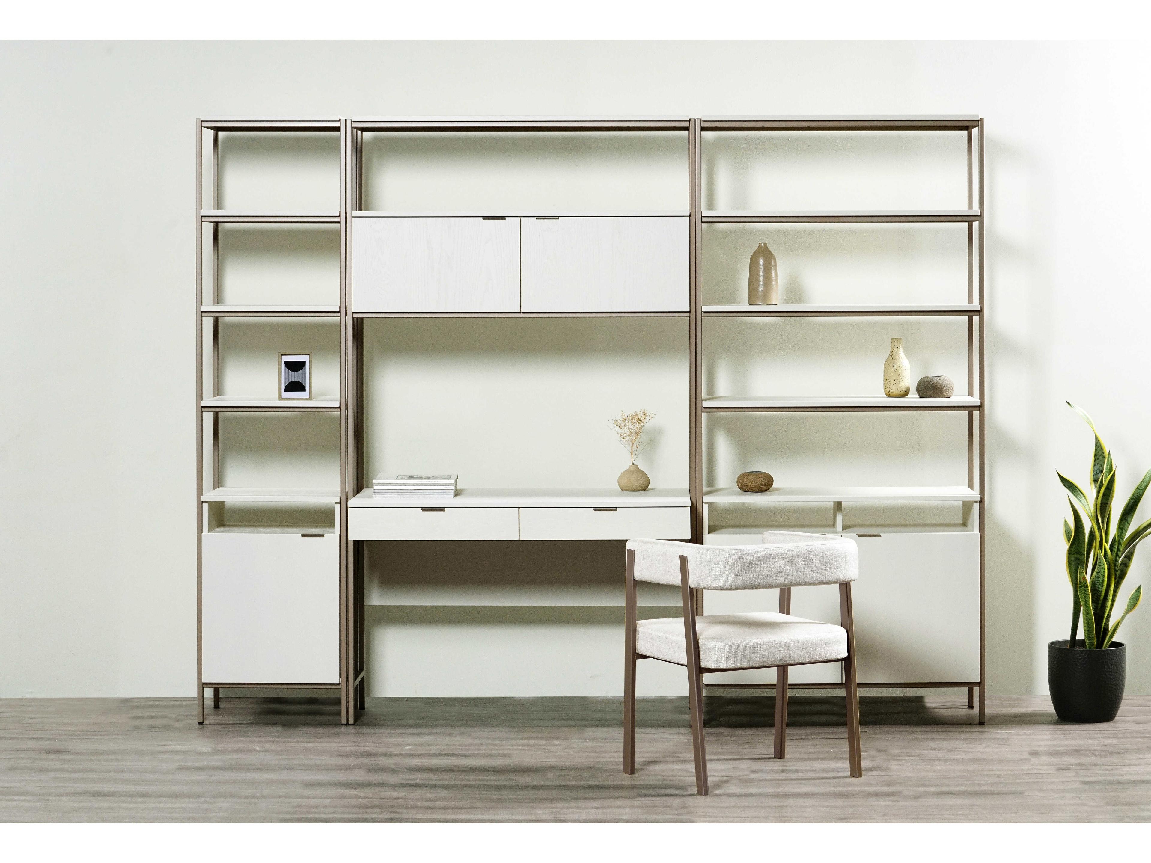 Sunpan Artezia Cream Champagne Gold Bookcase