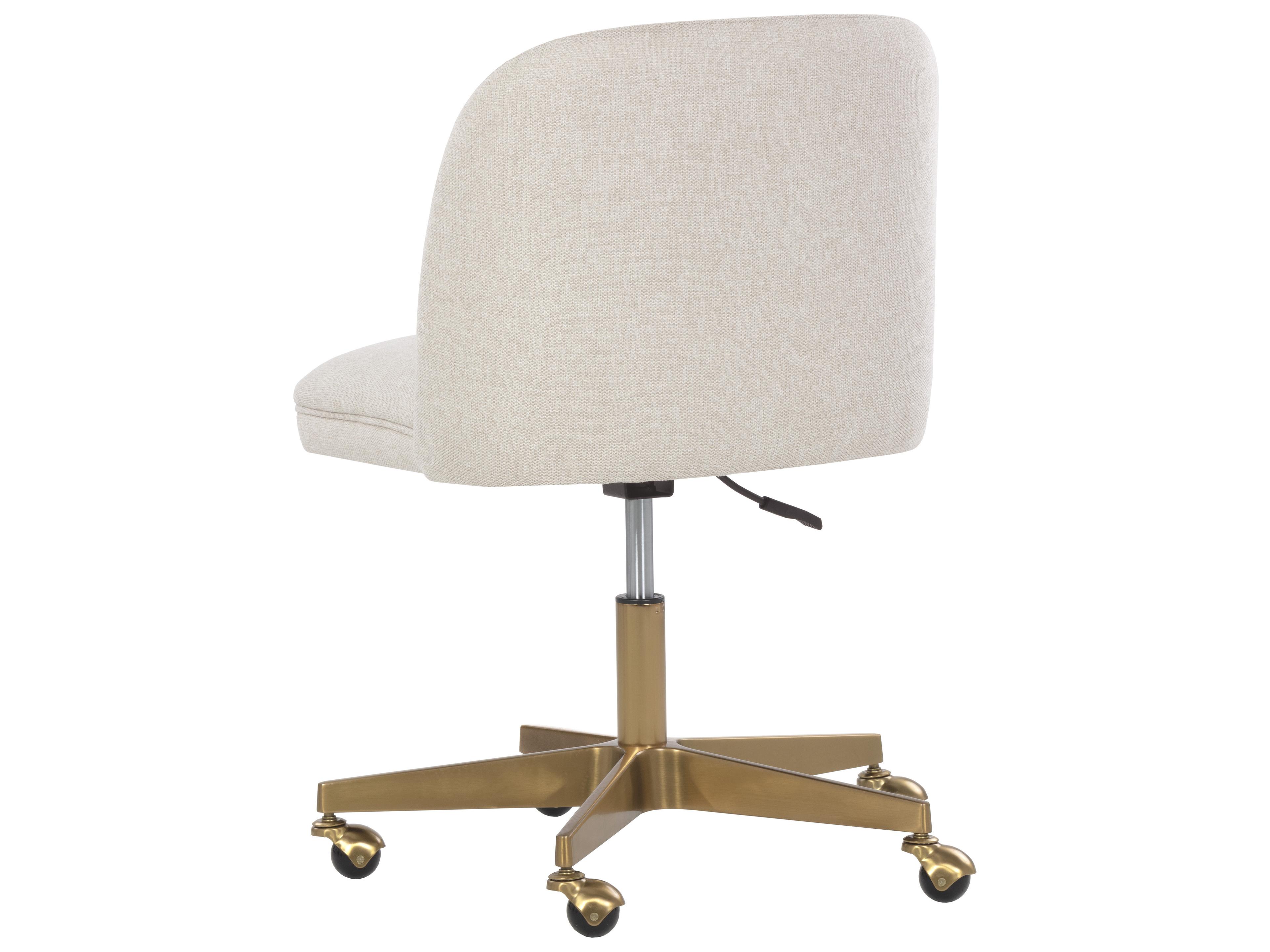 Sunpan Kenna White Upholstered Adjustable Computer Chair