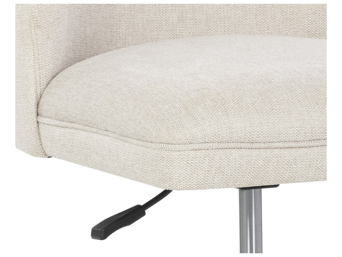 Sunpan Kenna White Upholstered Adjustable Computer Chair