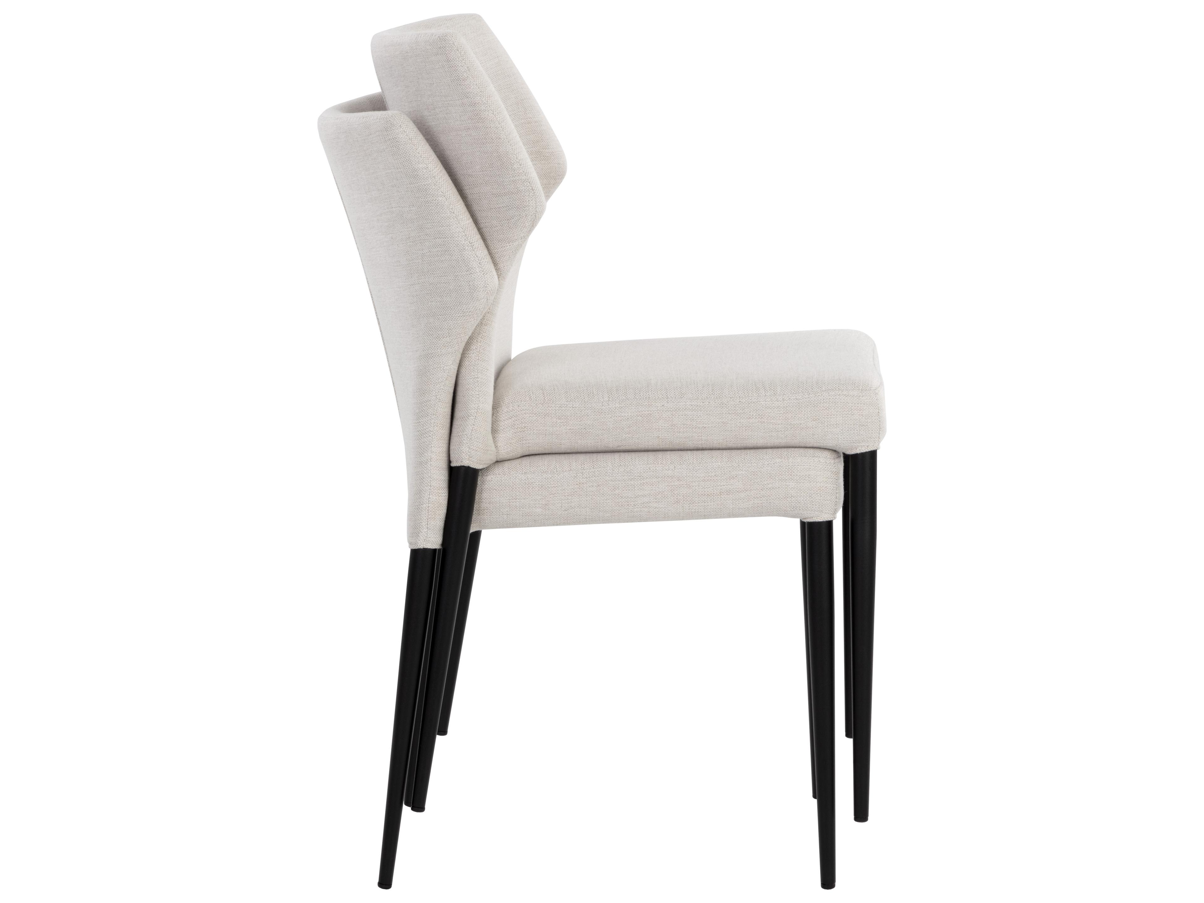Sunpan James Beige Upholstered Side Dining Chair