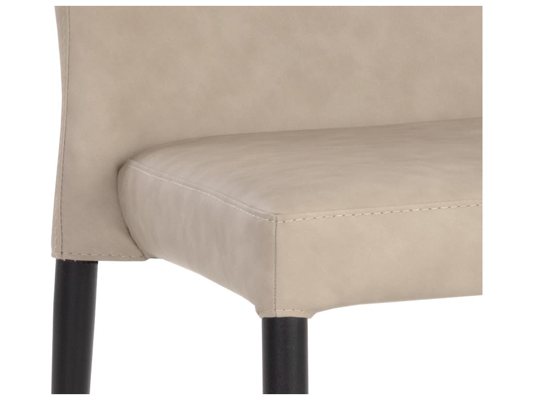 Sunpan James Beige Faux Leather Side Dining Chair
