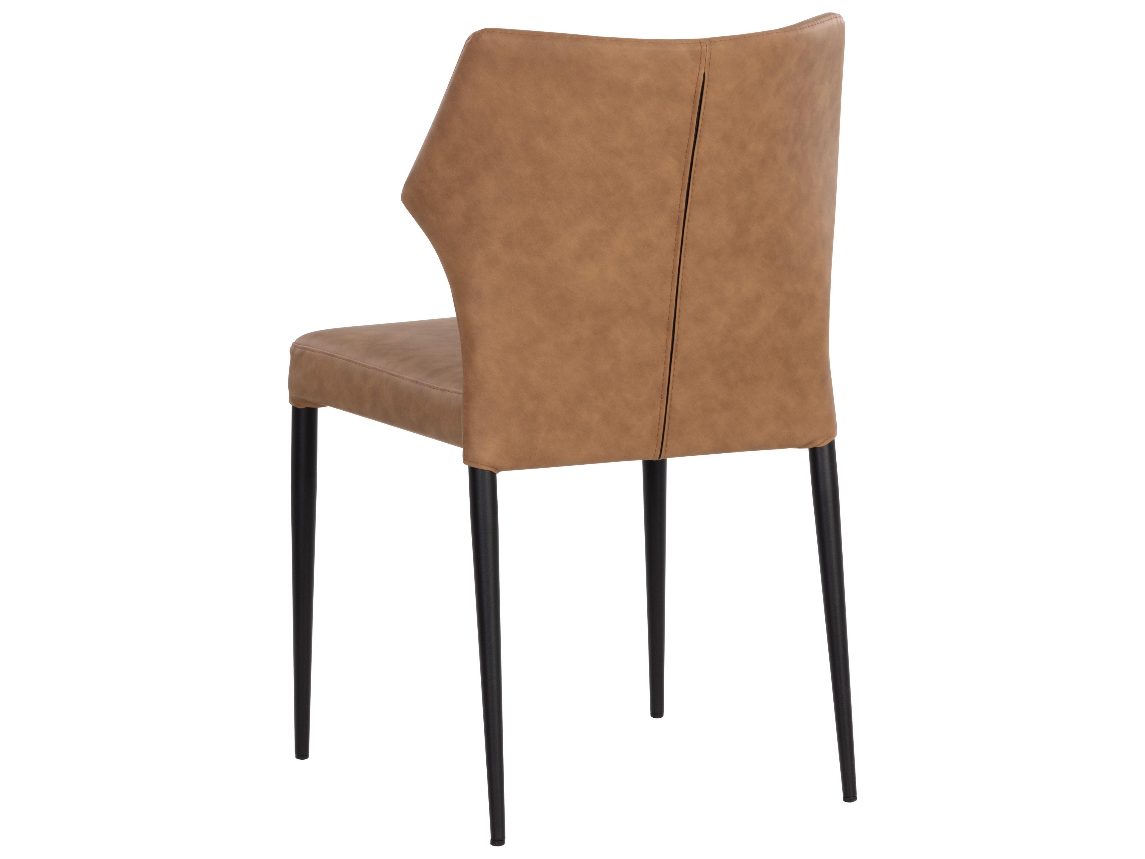 Sunpan James Brown Faux Leather Side Dining Chair