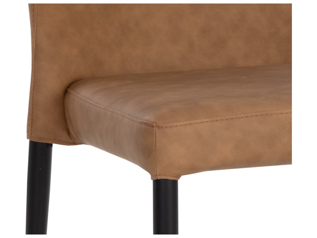 Sunpan James Brown Faux Leather Side Dining Chair