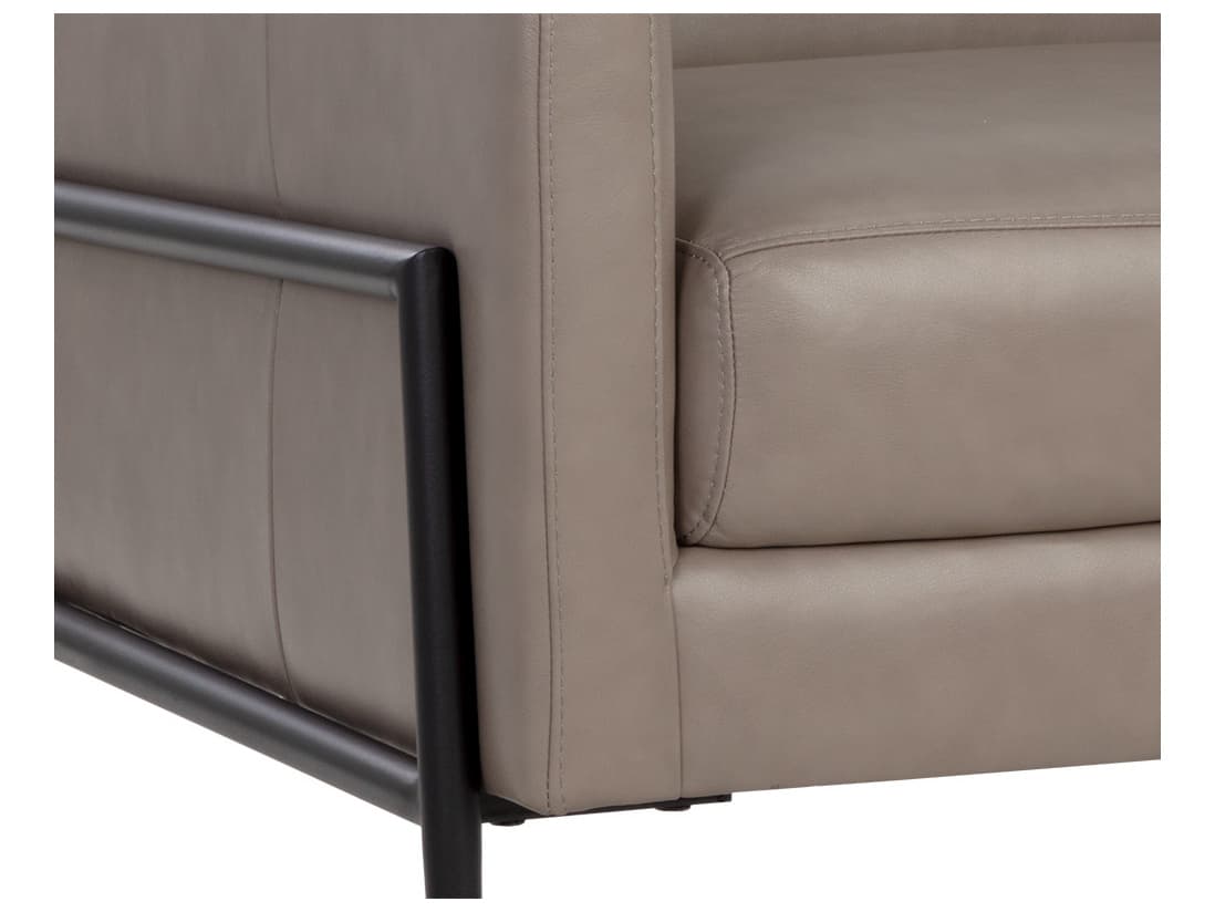 Sunpan Talula Gray Leather Accent Chair