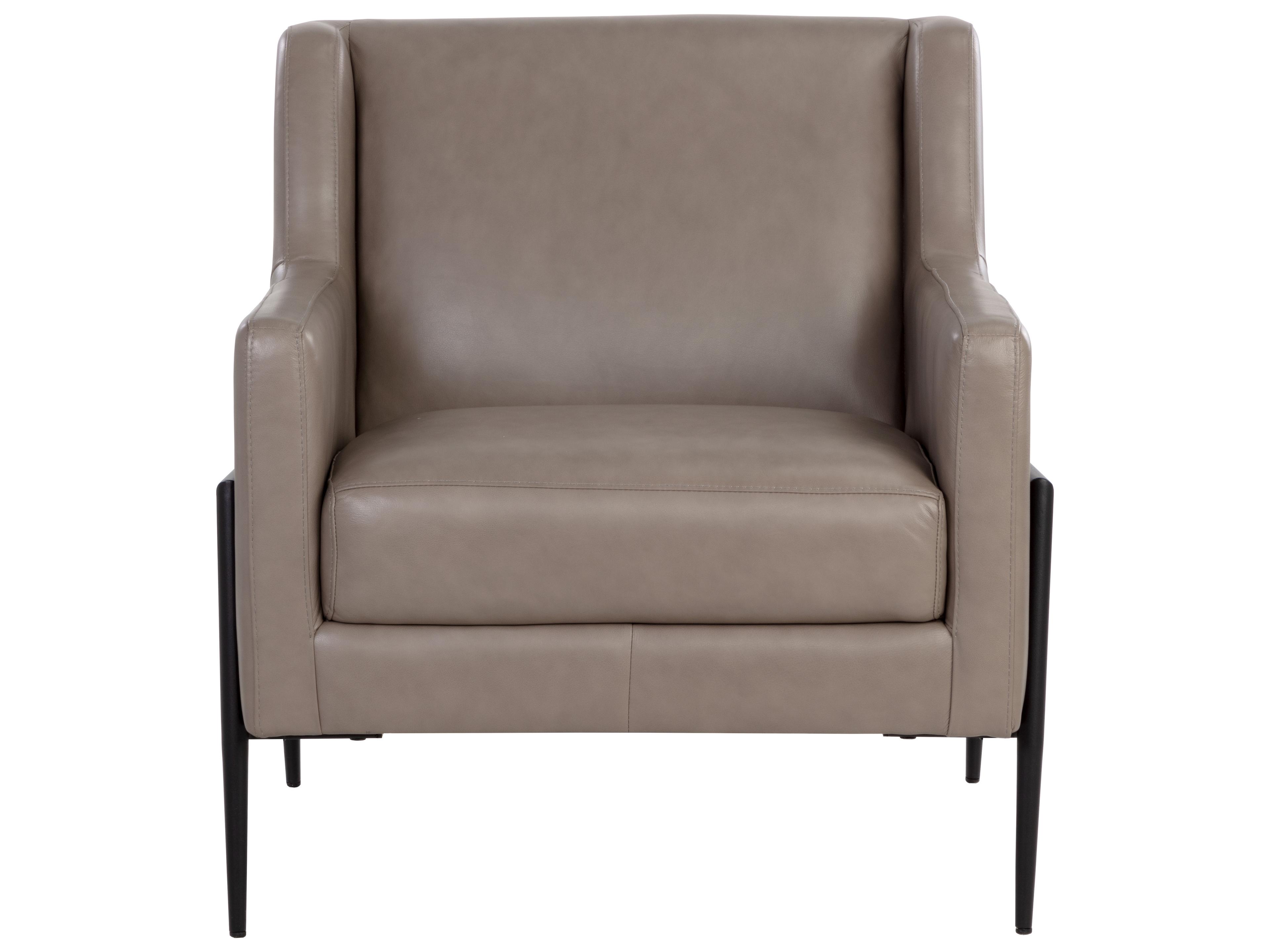 Sunpan Talula Gray Leather Accent Chair
