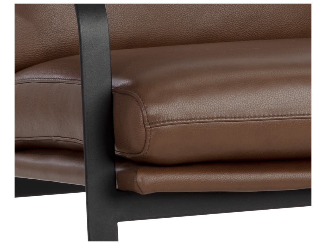 Sunpan Sterling Brown Leather Accent Chair