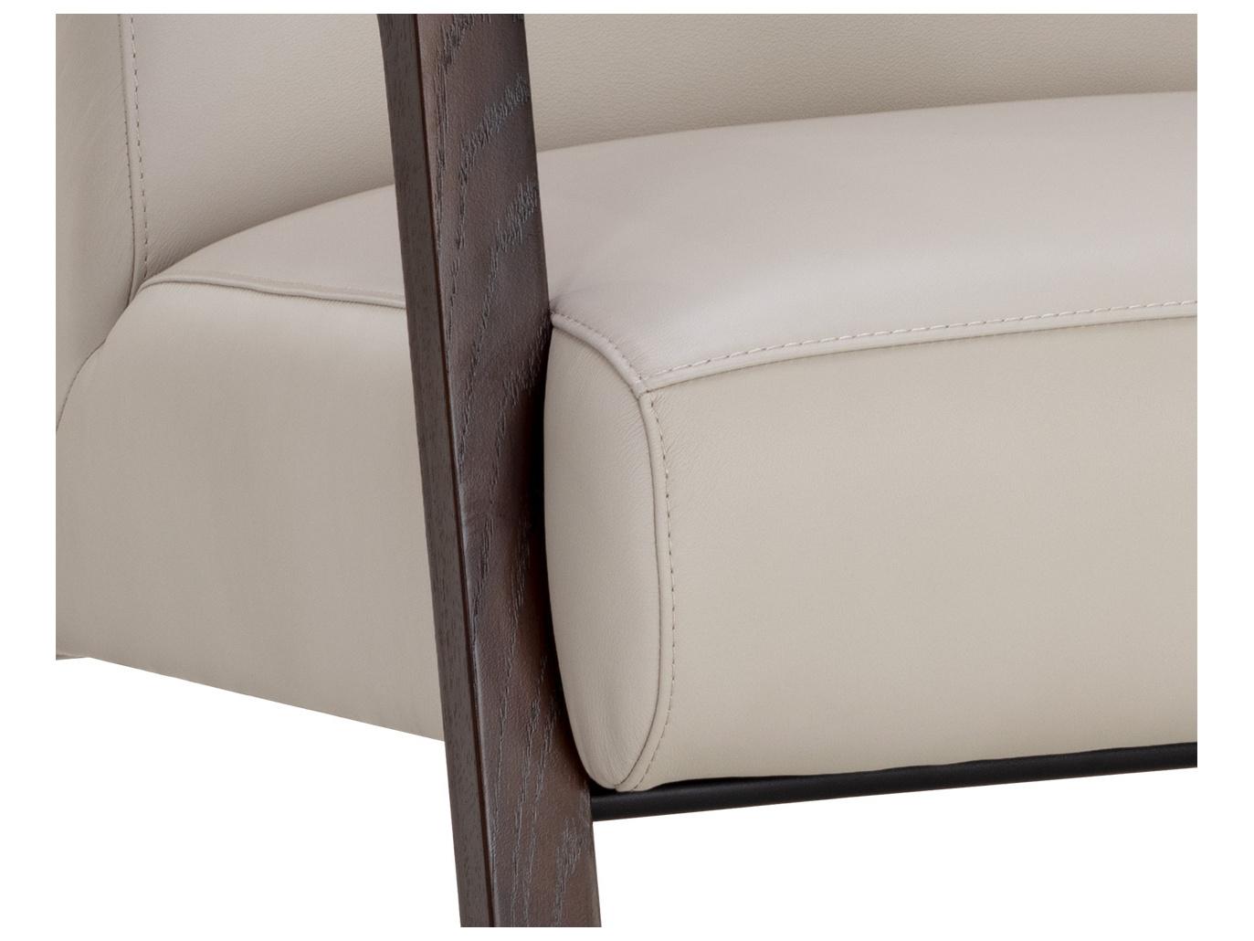 Sunpan Neymar Gray Leather Accent Chair