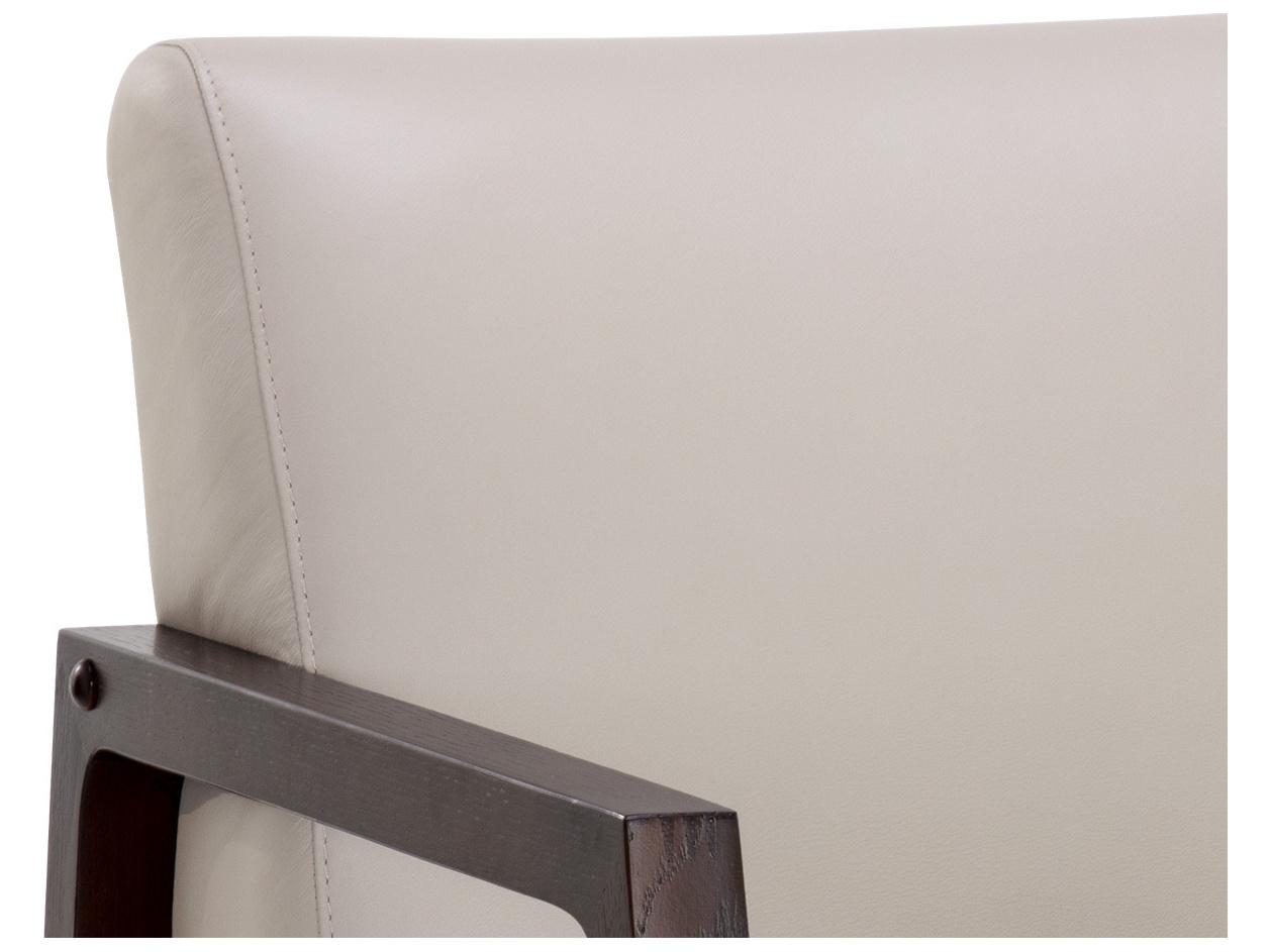 Sunpan Neymar Gray Leather Accent Chair