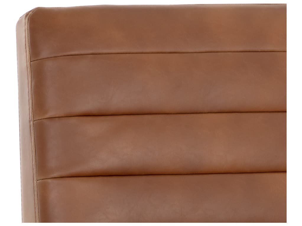 Sunpan Spyros Brown Faux Leather Side Dining Chair